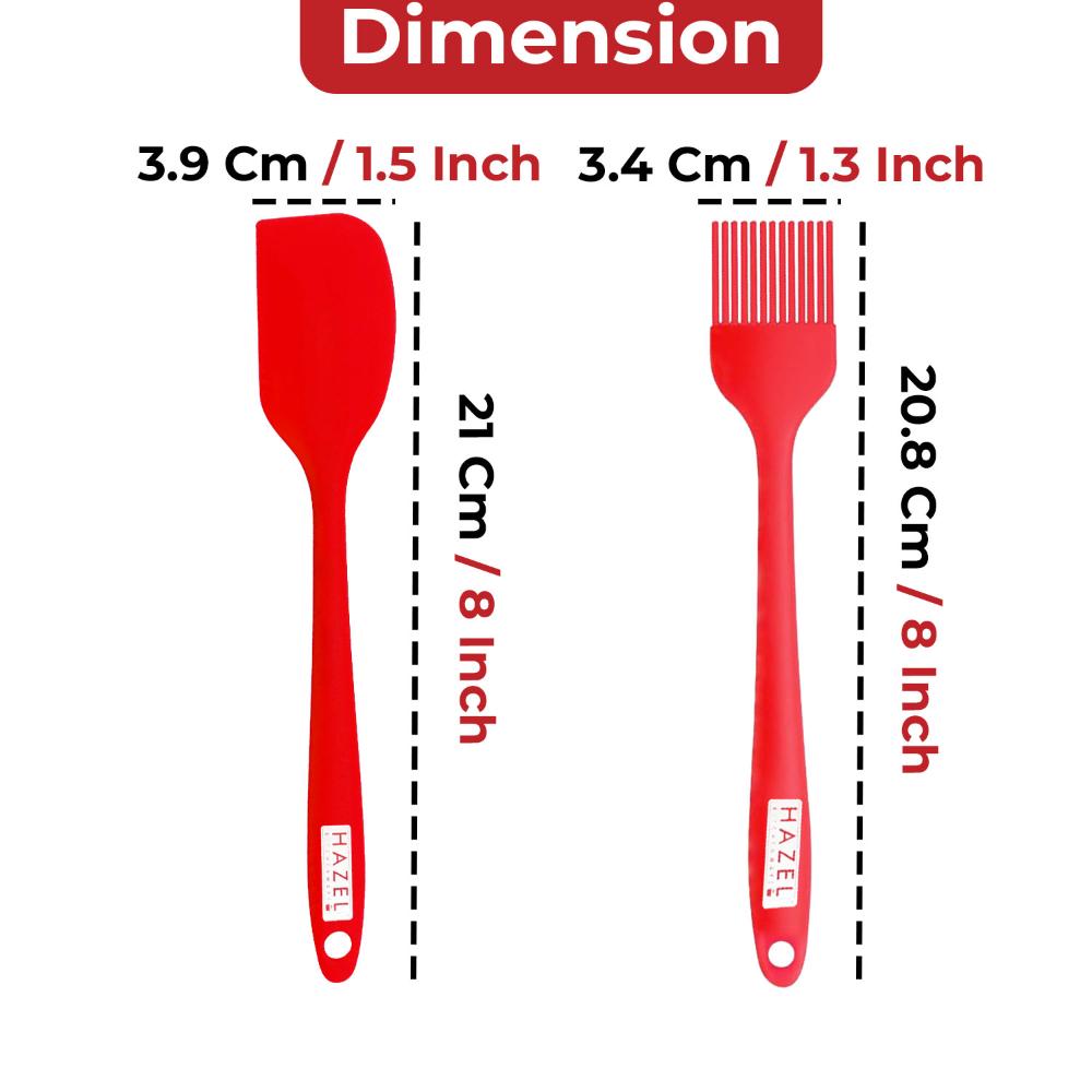 HAZEL Silicone Spatula & Brush Combo Set of 2 | 8 inch