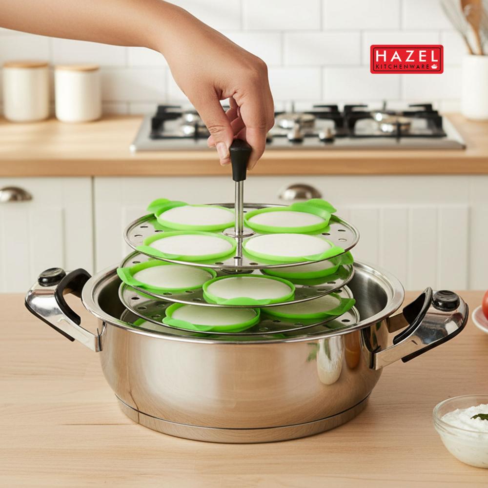 HAZEL Silicone Idli Maker (Pack of 8) | Non-Stick & Heat Resistant Idli Mould for Soft, Perfect Idlis | Compatible with Steel Plates & Steamers | Easy to Clean (Assorted)