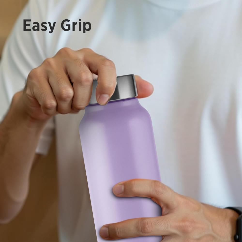 Milton Flint Stainless Steel Water Bottle I ISI Certified I Soft Powder Coat Premium Finish I Leak Proof - Light Weight I for Office, School, College, 980 ml, Purple