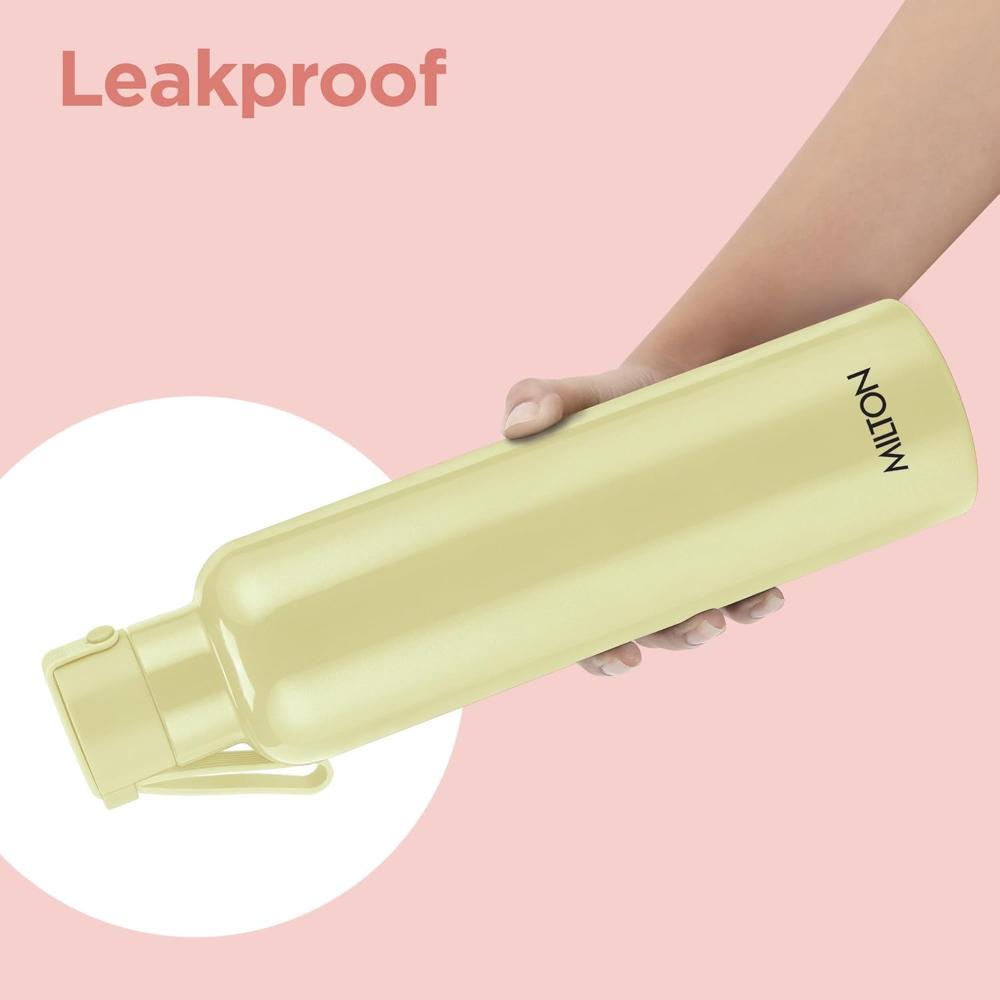 Milton Felice 900 Thermosteel Water Bottle 715 ml, 24 Hr Hot and Cold I Leak Proof Lid, ISI Certified I Vacuum Insulated I for Office, Gym, School I Ivory