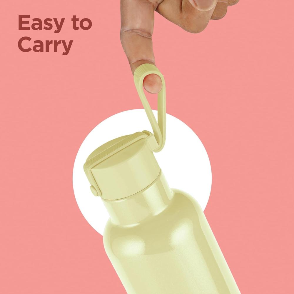 Milton Felice 900 Thermosteel Water Bottle 715 ml, 24 Hr Hot and Cold I Leak Proof Lid, ISI Certified I Vacuum Insulated I for Office, Gym, School I Ivory