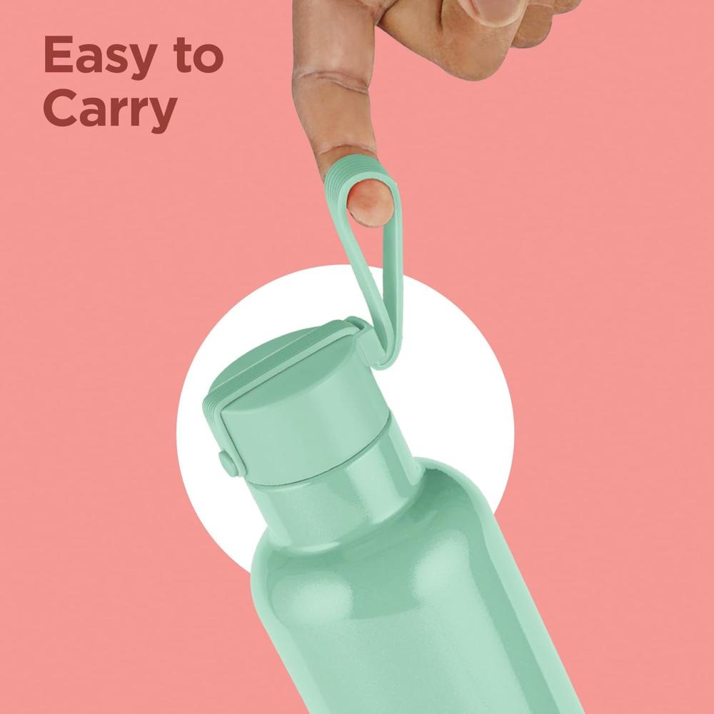 Milton Felice 900 Thermosteel Water Bottle 715 ml, 24 Hr Hot and Cold I Leak Proof Lid, ISI Certified I Vacuum Insulated I for Office, Gym, School I Light Green