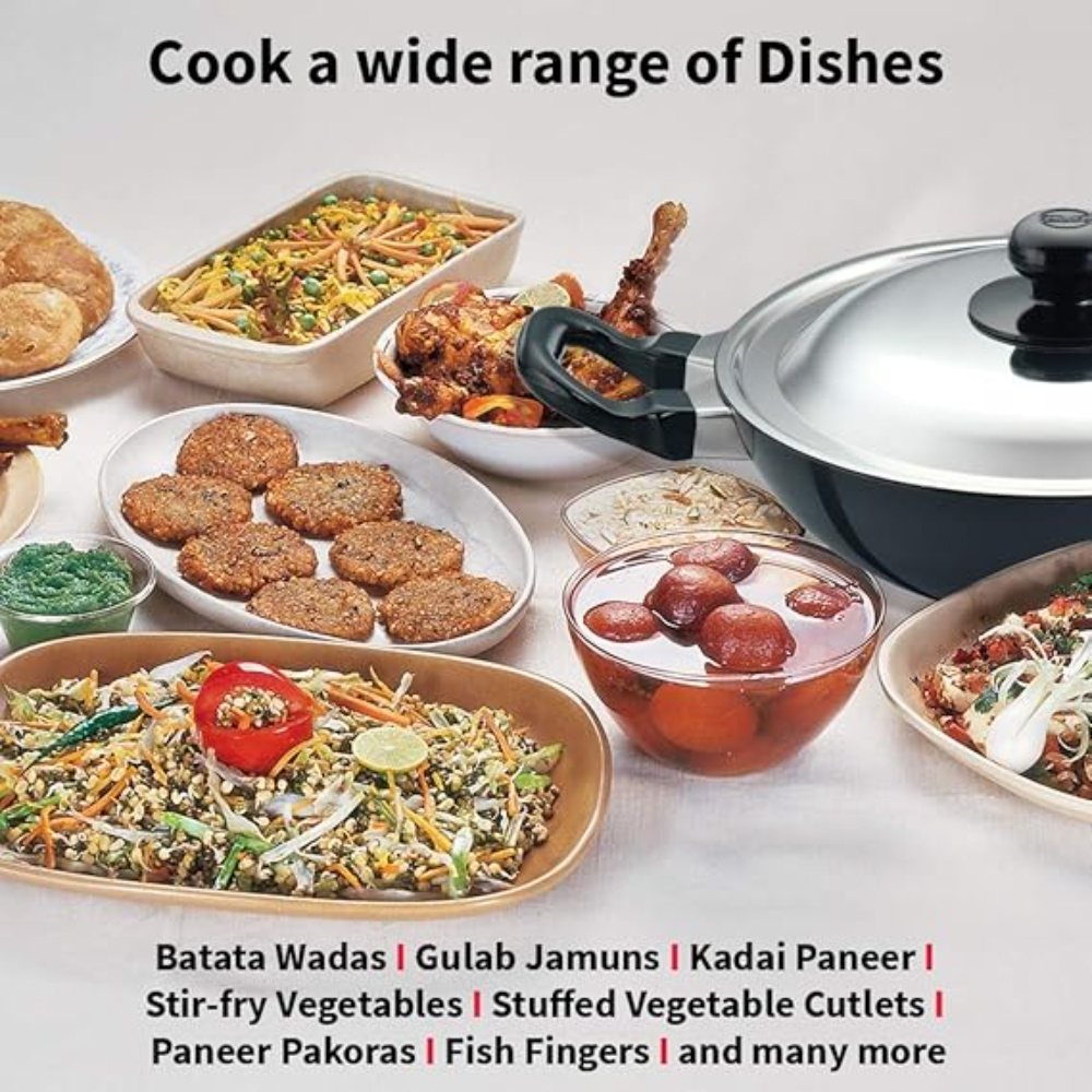 Futura Nonstick 1.5 L, 22 cm, 3.25 mm (Kadhai) with SS lid (Q19)