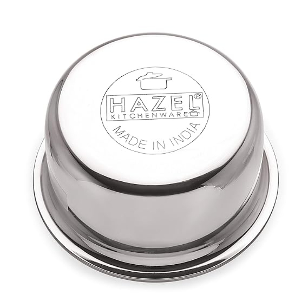 HAZEL Aluminium Flat Bottom Patila Tope Pot, Set of 2, 875 ml & 1125 ml, Silver