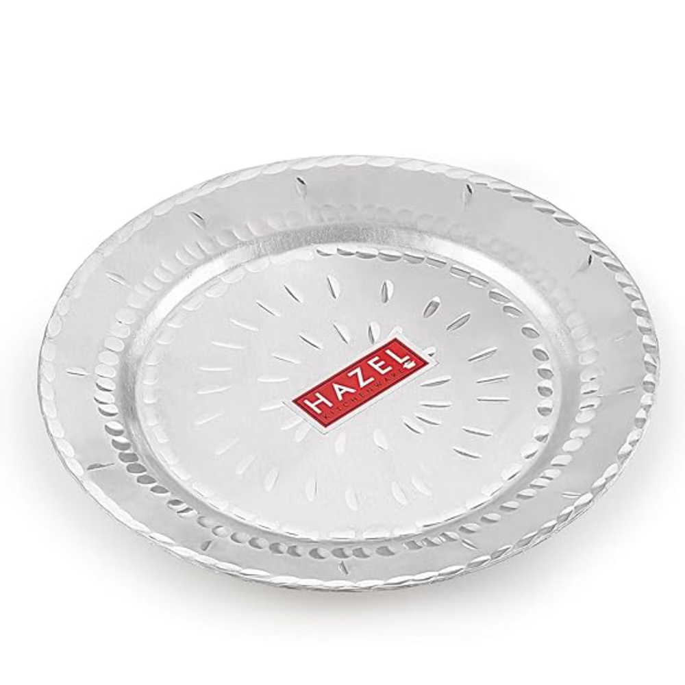 HAZEL Aluminium Hammered Milk Pot with Lid | Stock Pot with Lid | Boiling Bhagona Tope Set with Lid for Kitchen, 19 cm, 1300 ML, Silver