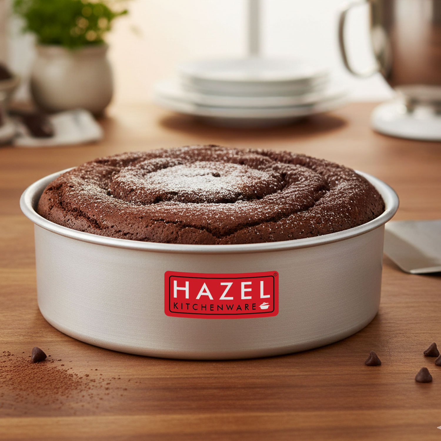 HAZEL Food Grade Aluminium Round Shape Cake Mould, 7 Inch
