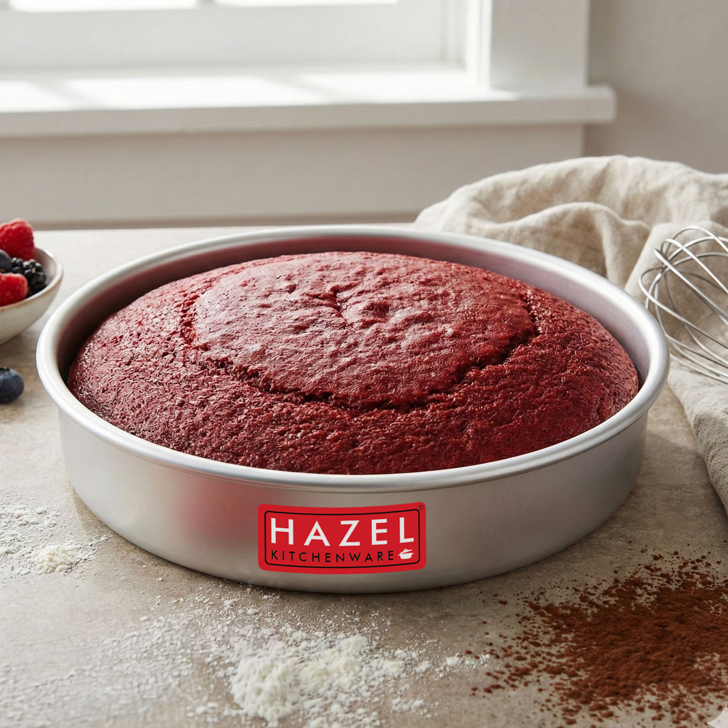 HAZEL Aluminium Round Shape Cake Mould, Silver, 6.5 Inch