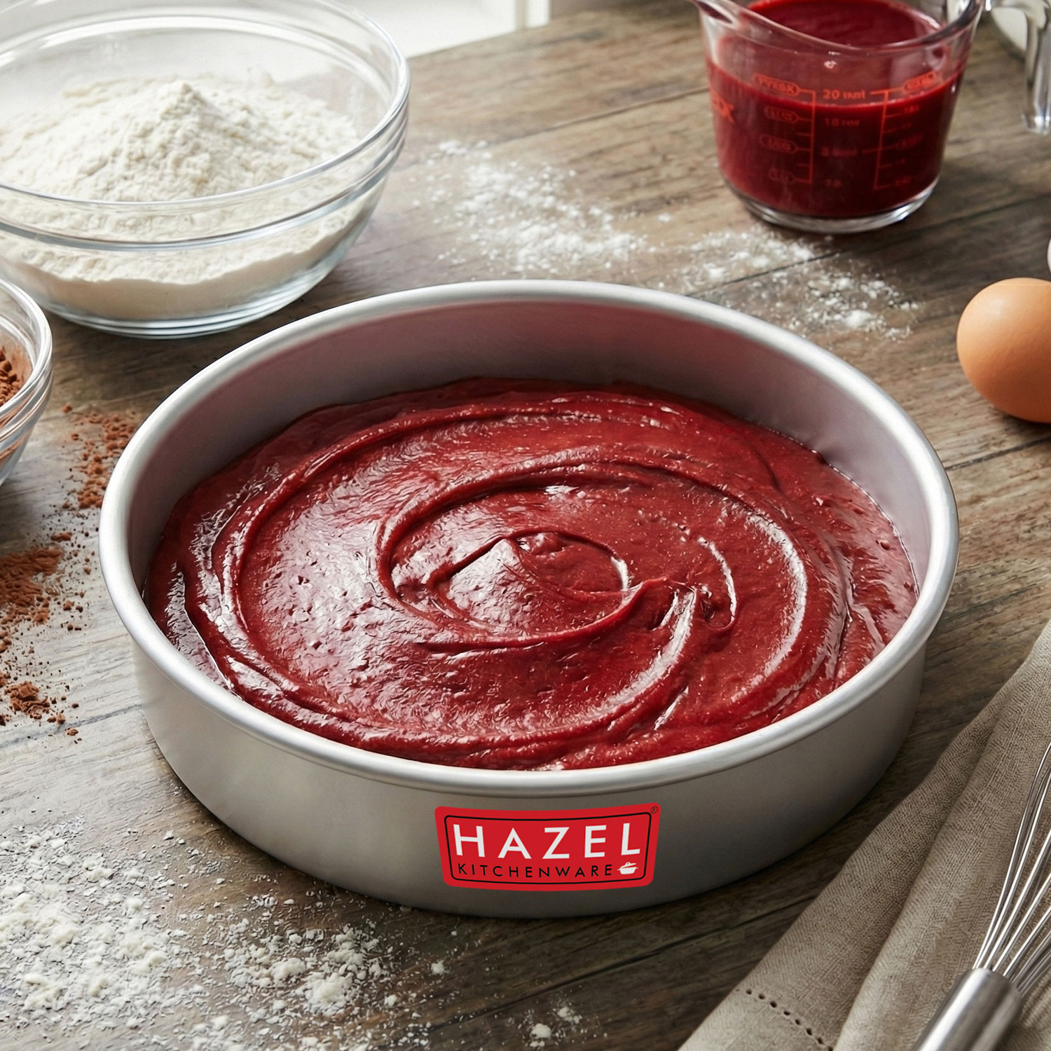 HAZEL Aluminium Round Shape Cake Mould, Silver, 6.5 Inch