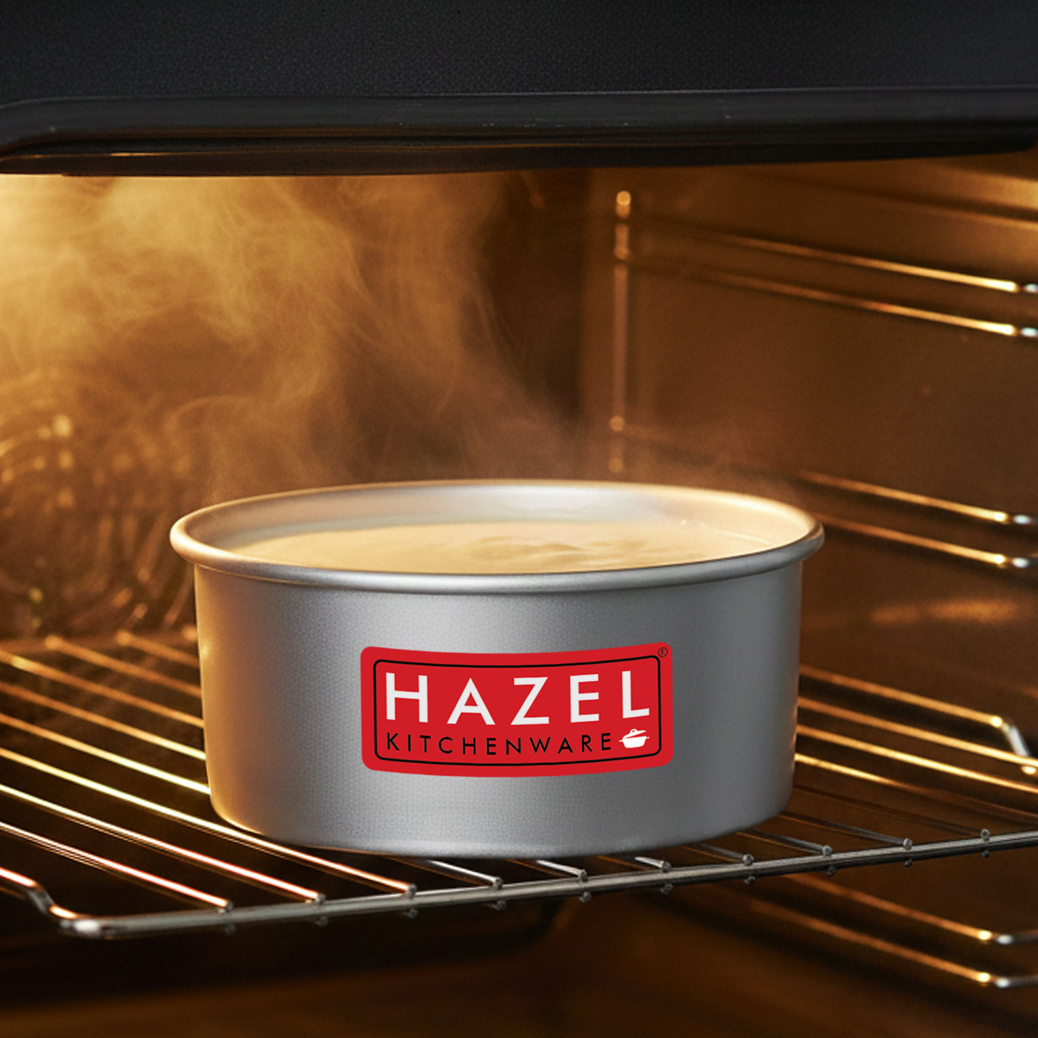 HAZEL Aluminium Detachable Cake Moulds | Removable Bottom Cake Tin | Round Cake Mould Removable Base | Baking Essentials Tools For OTG Microwave, Medium