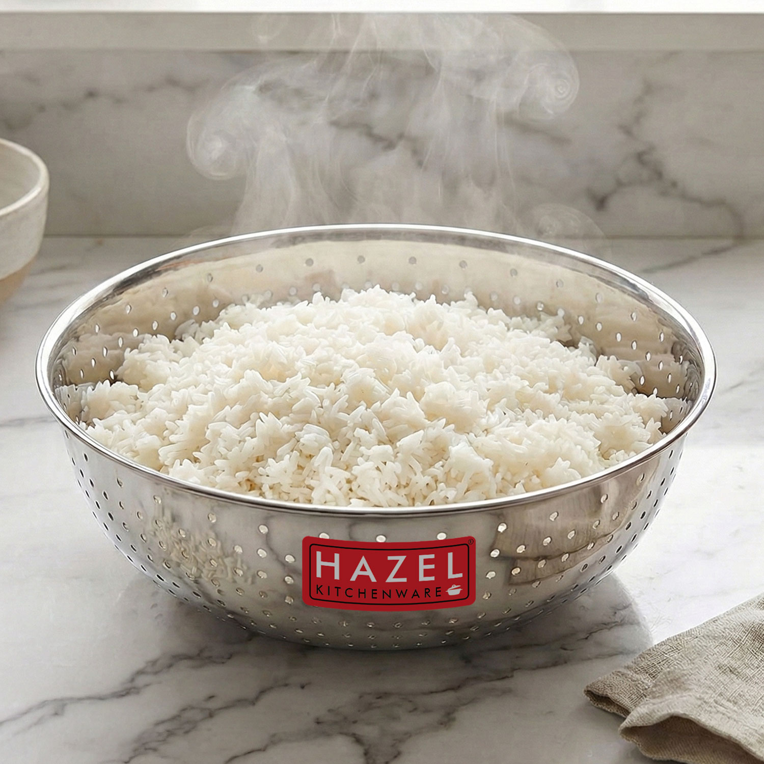 HAZEL Stainless Steel Multipurpose Food & Vegetable Strainer, 1 Pc, Dia 25 cm