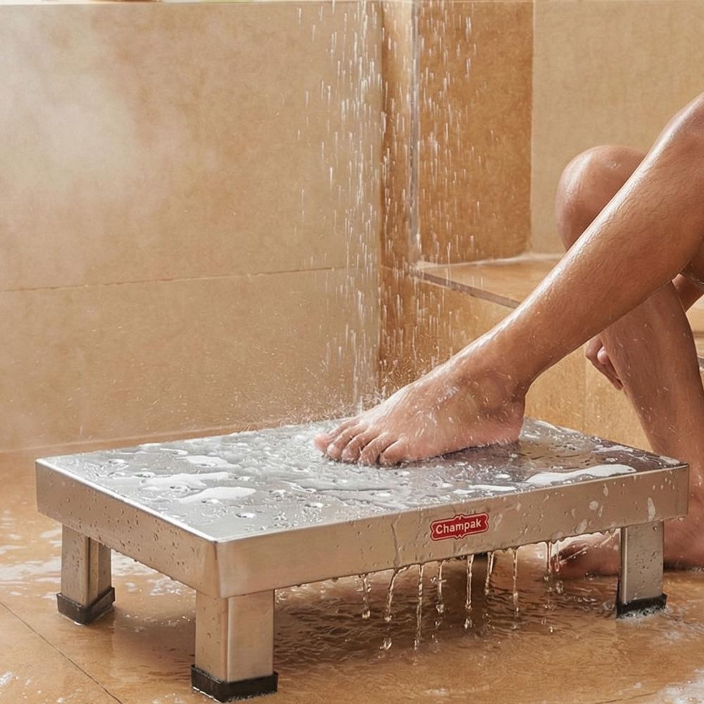 Champak Stool Bathroom Stainless Steel Patla 3.5 Inch