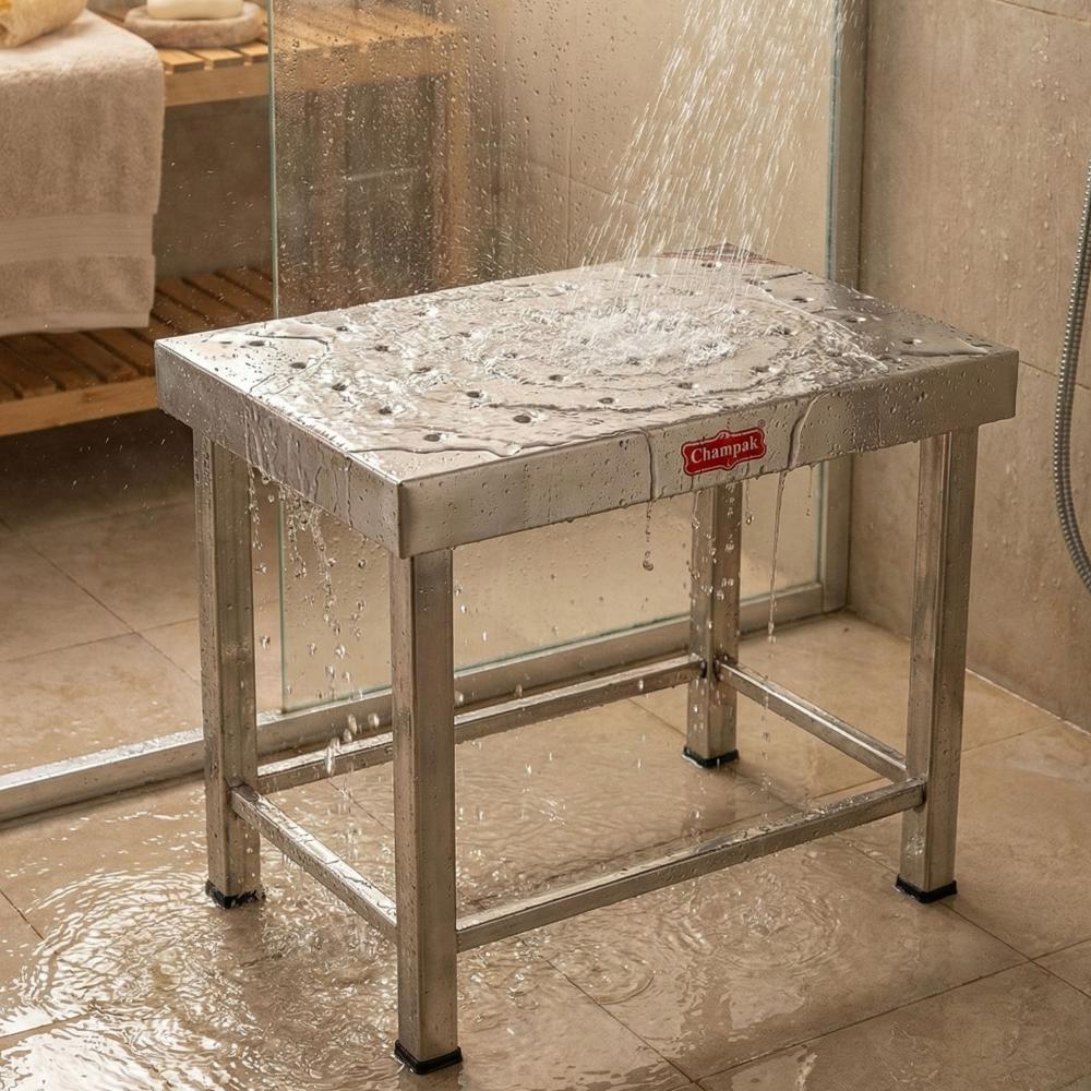 Champak Stool Bathroom Stainless Steel Patla 11 Inch