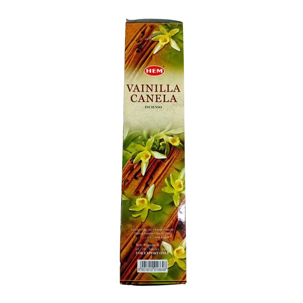 HEM Vanilla Cinnamon Agarbatti Incense Sticks | Long Lasting Sweet & Spicy Aroma | 6 Packs (20g Each)