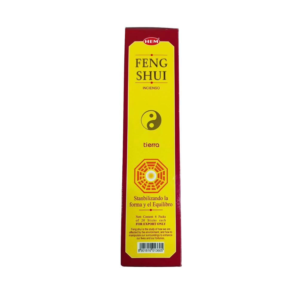 HEM Feng Shui Earth Incense Sticks | Woody Earthy Fragrance Agarbatti | 6 Packs (20g Each)