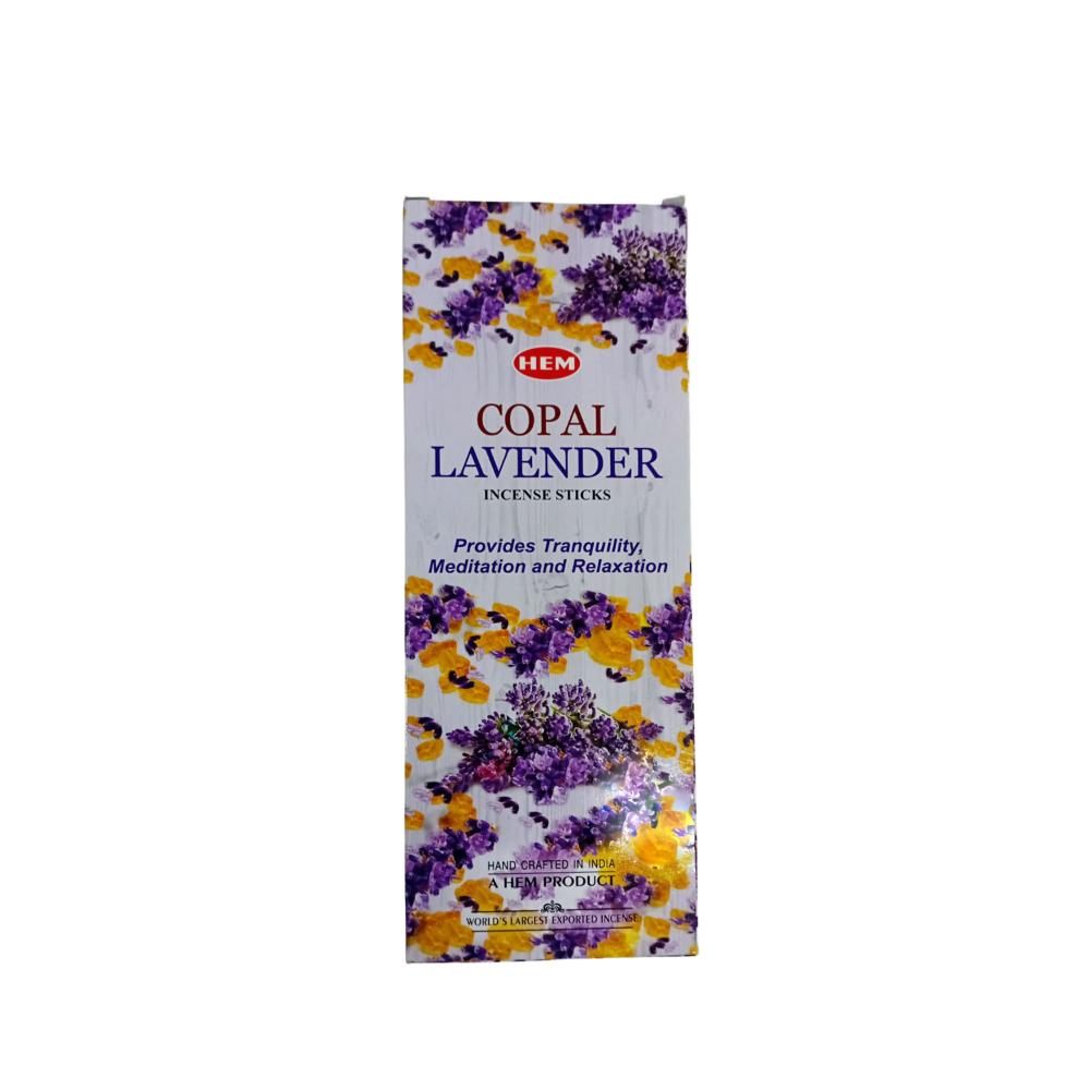 HEM Copal Lavender Incense Sticks | Herbal Floral Fragrance Agarbatti | Hexa Pack 20g