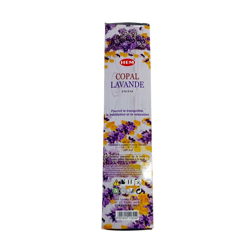 HEM Copal Lavender Incense Sticks | Herbal Floral Fragrance Agarbatti | Hexa Pack 20g