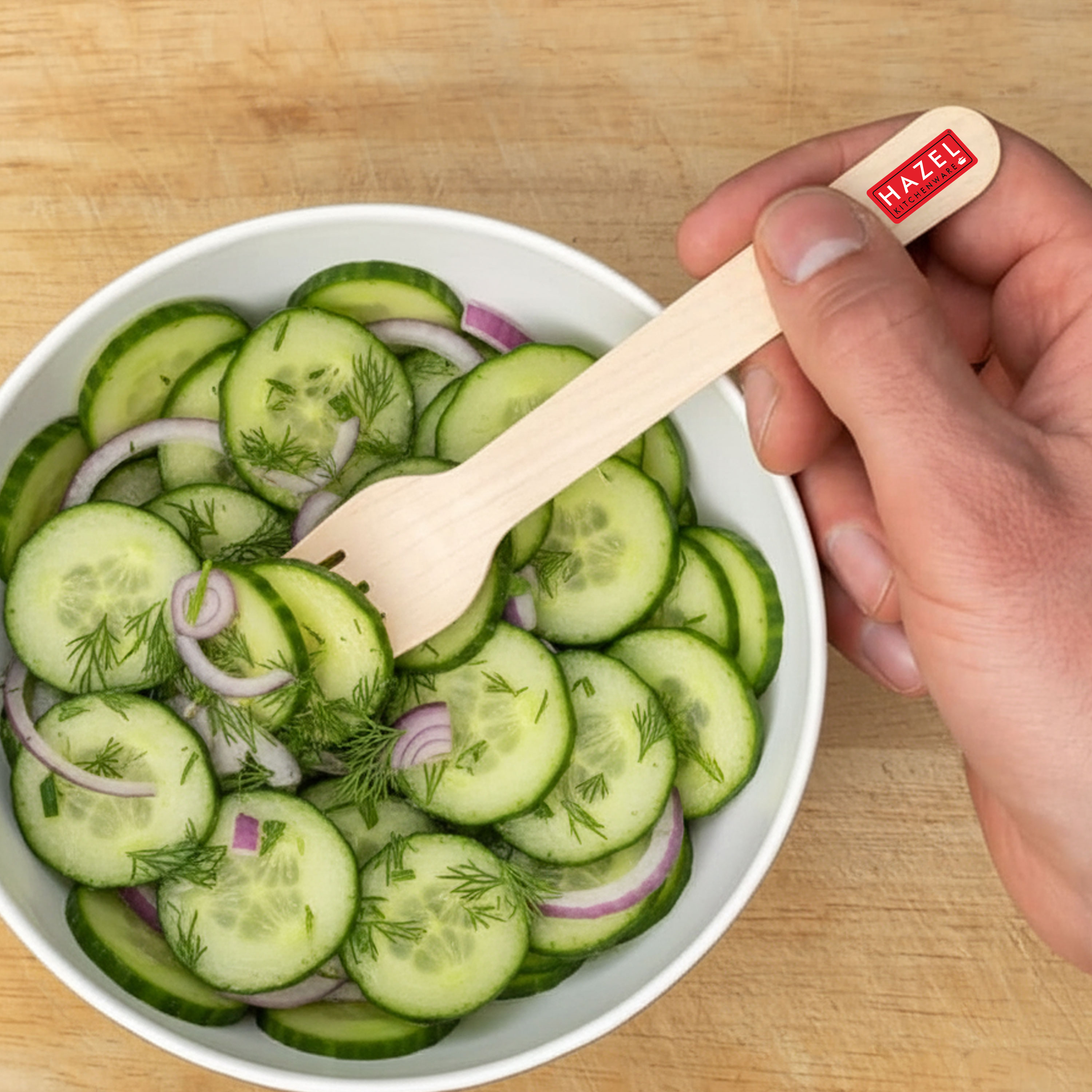 HAZEL Disposable Fork 16 cm | Durable, Lightweight & Food-Grade Wooden Forks for Everyday Use | Pack of 50