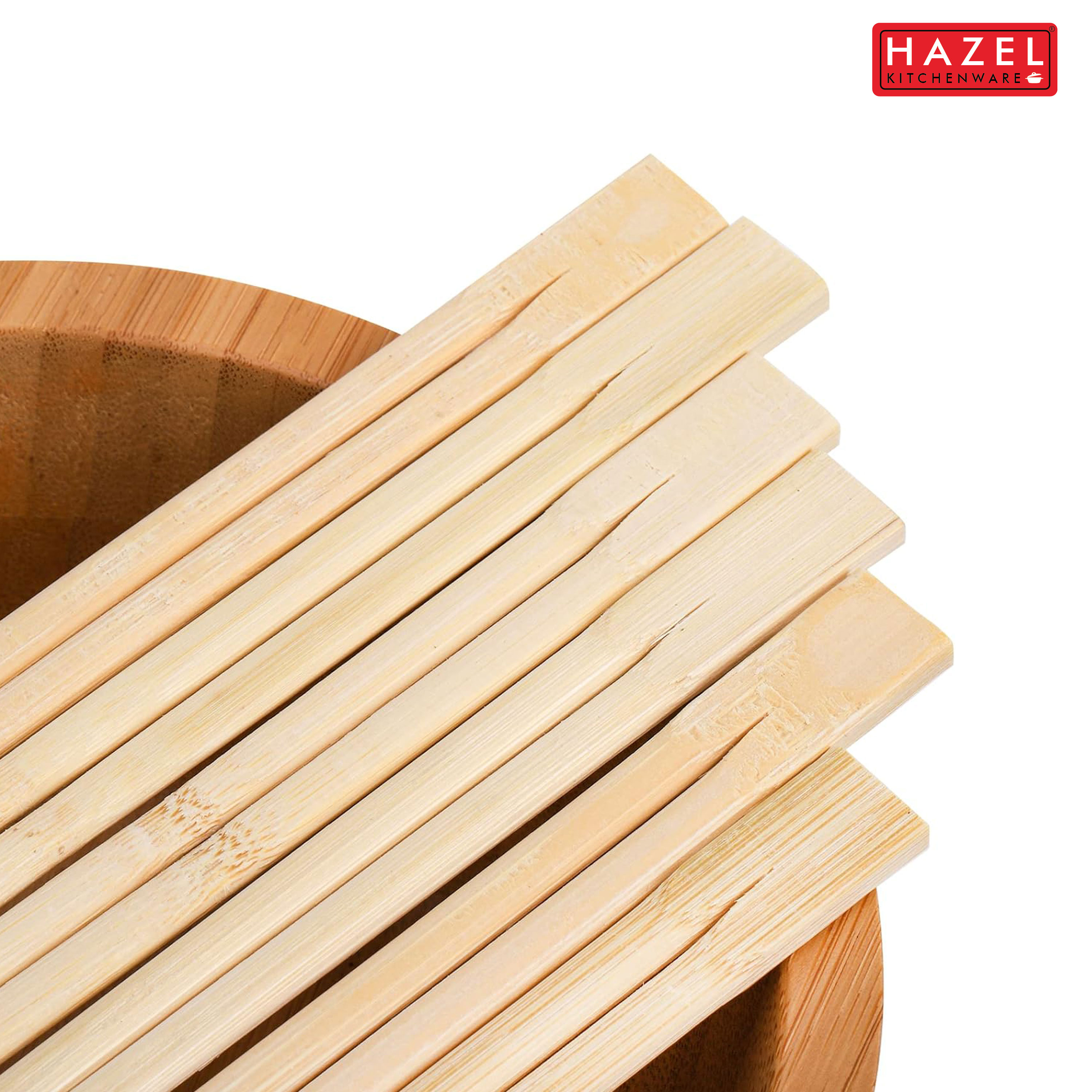 HAZEL Disposable Wooden Chopsticks 20 cm | Eco-Friendly, Smooth Finish & Easy-to-Use Chopsticks for Dining | Pack of 25 Pairs (50 Pieces)