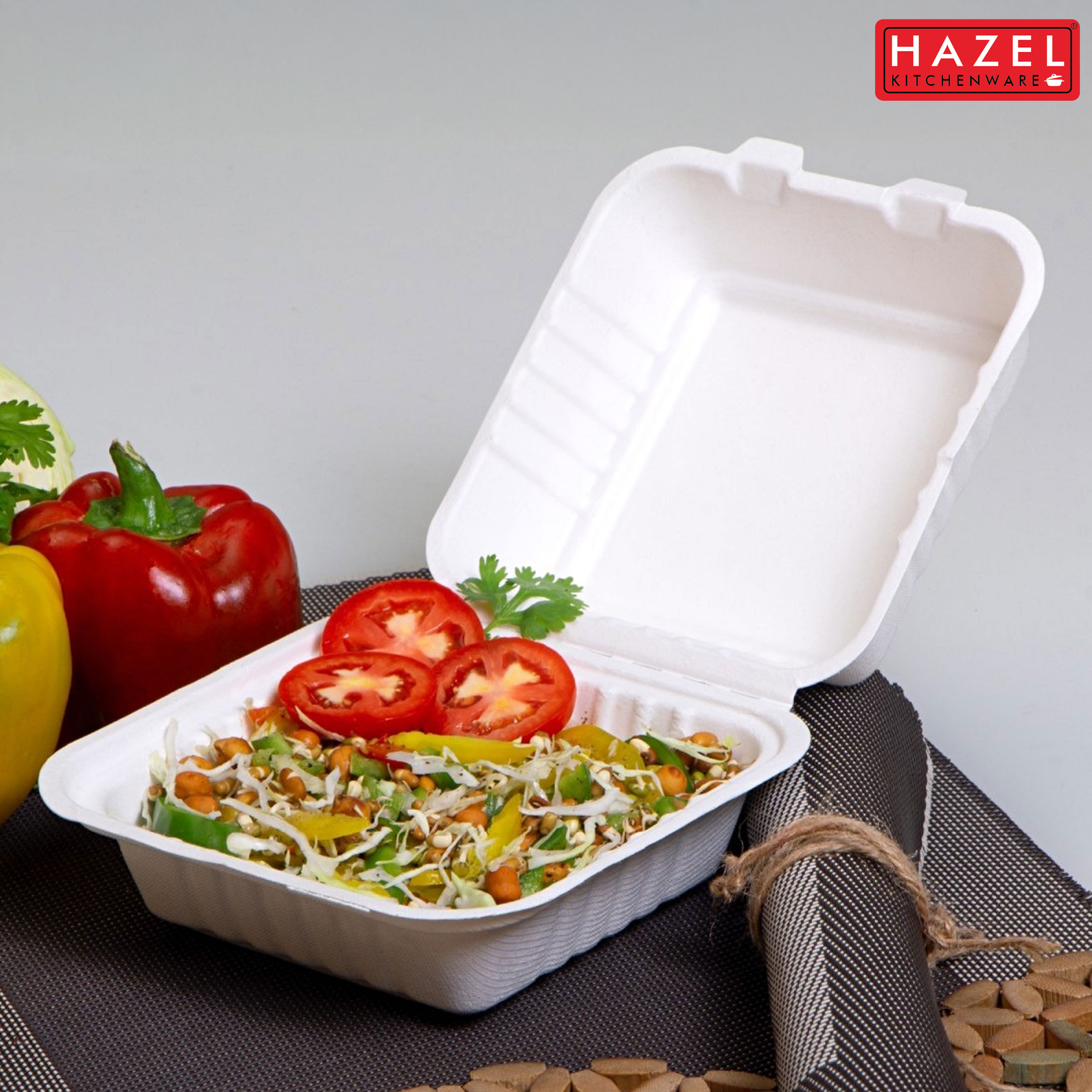 HAZEL Bento Cake Box | 100% Biodegradable Box for Mini Cakes, Lunch Cakes & Home Bakers | Pack of 10