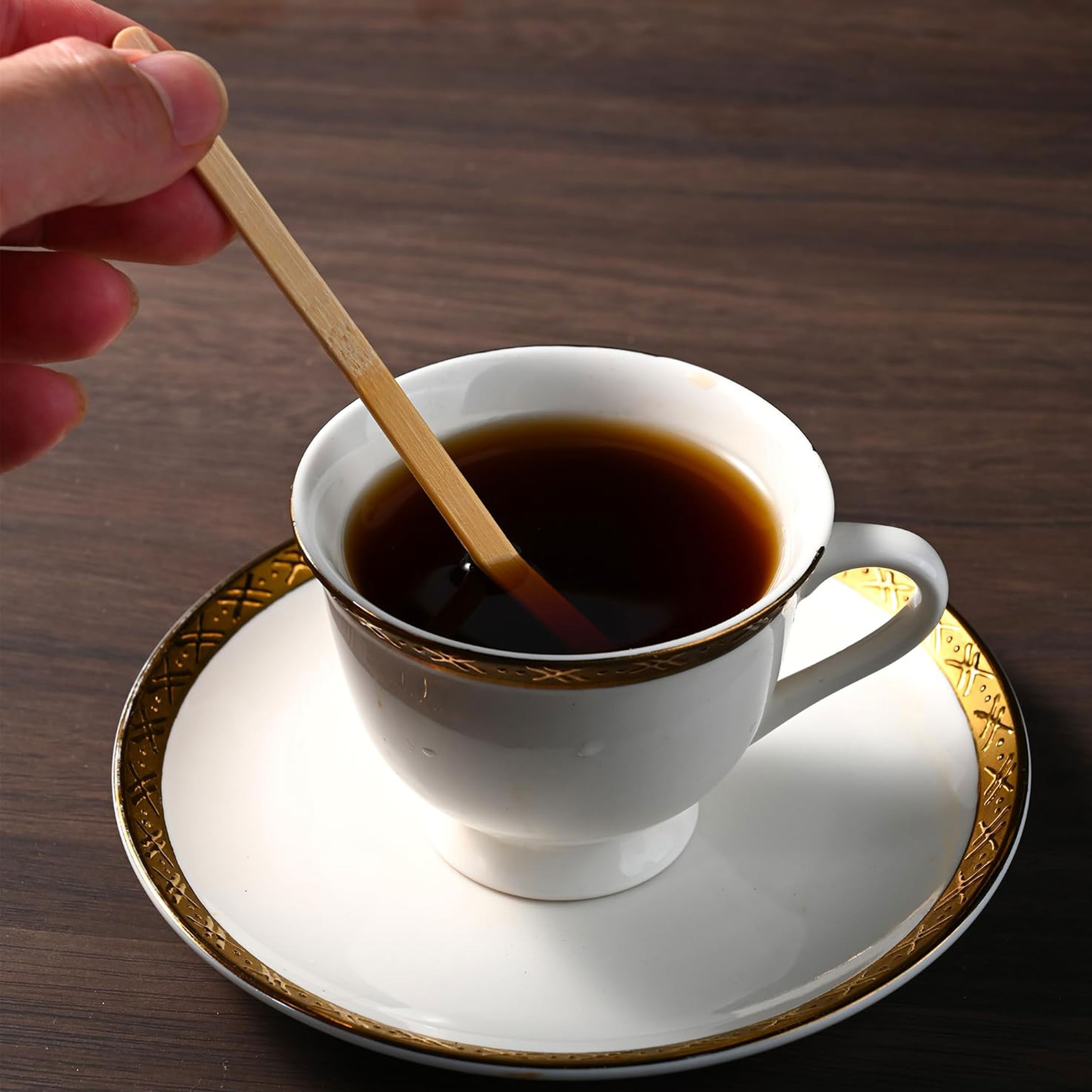 HAZEL Disposable Coffee Stirrer (Pack of 100) | Eco-Friendly Wooden Stirrers for Tea, Coffee & Beverages | Ideal for Home, Office & Cafes