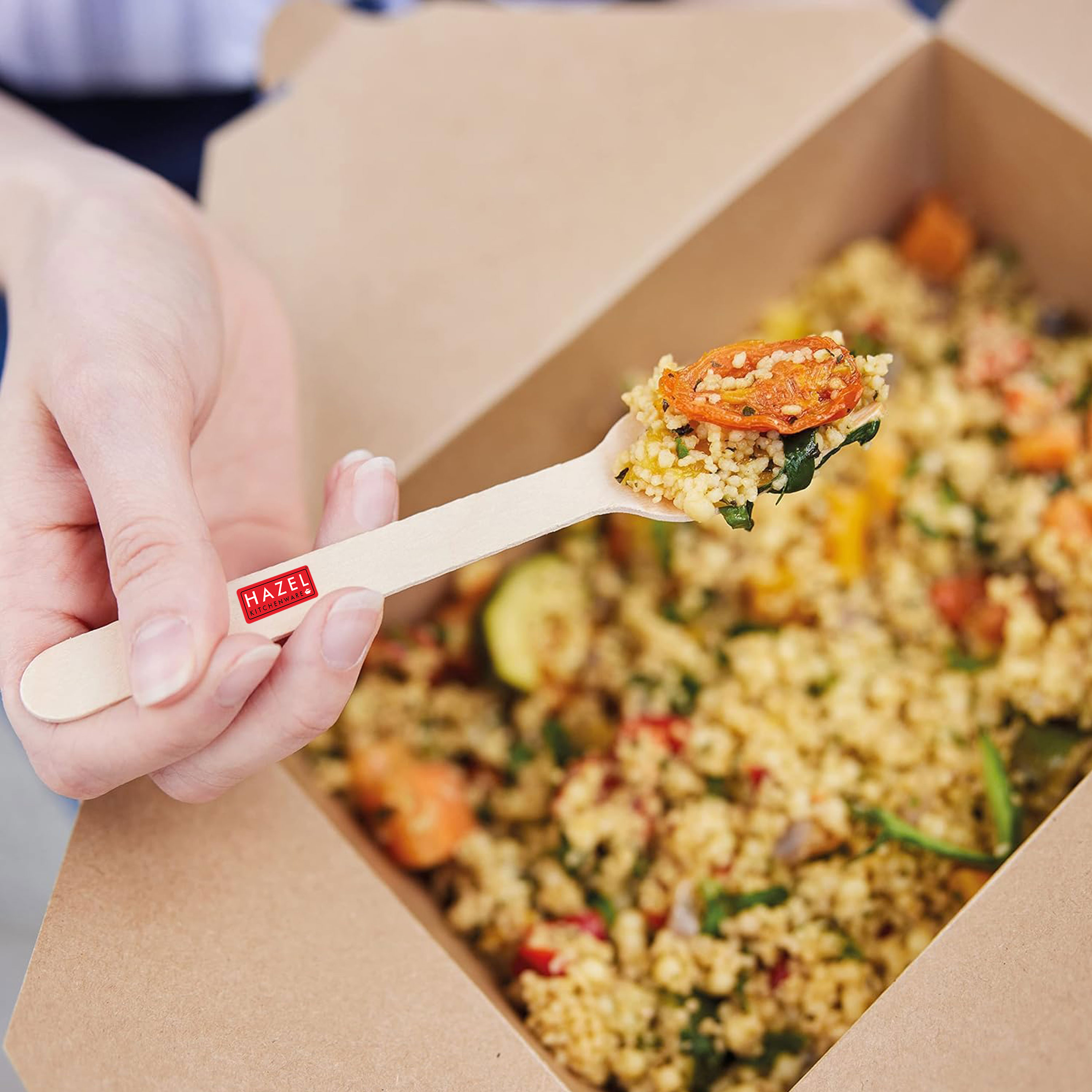 HAZEL Disposable Fork 16 cm | Durable, Lightweight & Food-Grade Wooden Forks for Everyday Use | Pack of 50