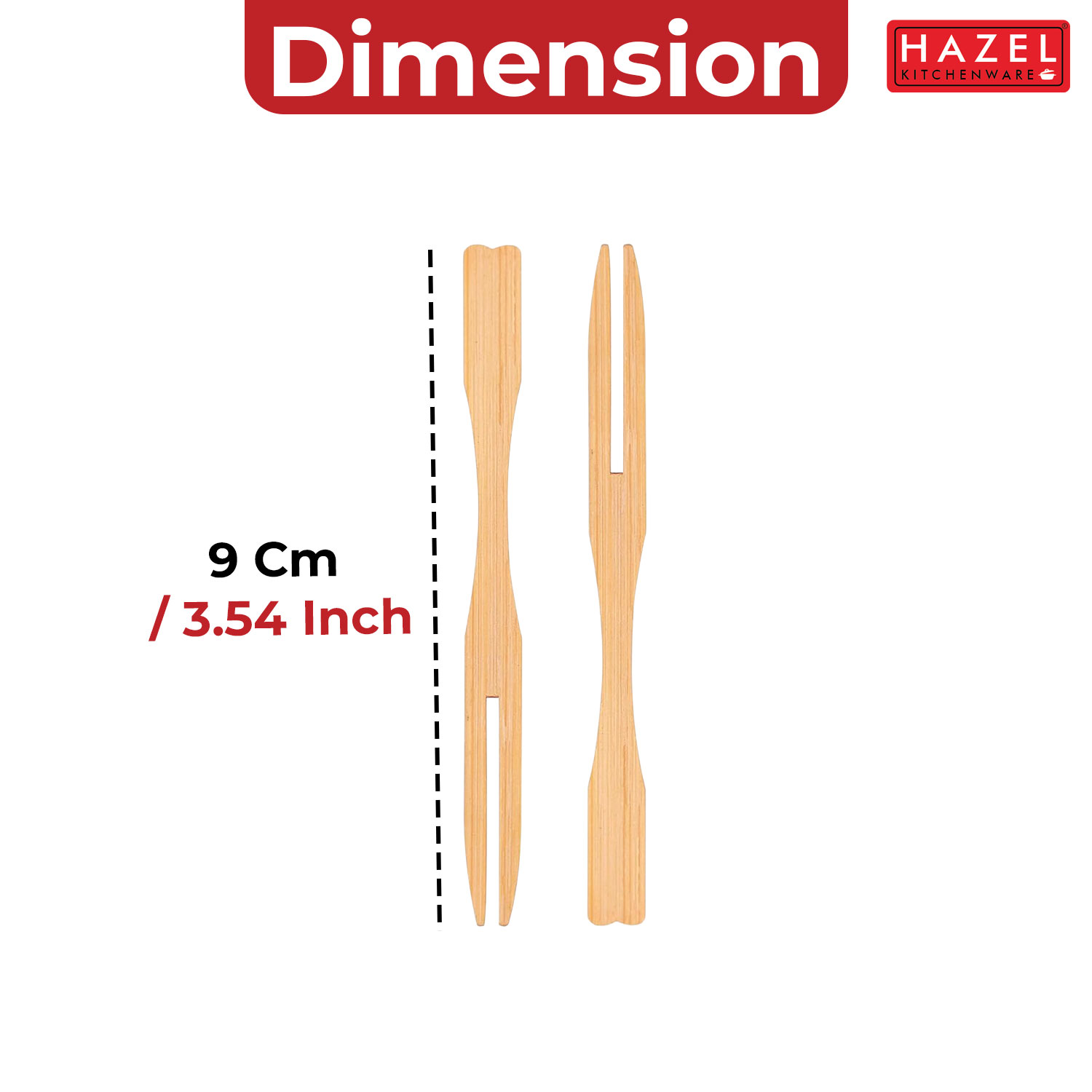 HAZEL Disposable Fruit Forks 9 cm, Mini Forks for Fruits, Desserts & Snacks, Food-Grade, Party & Catering Use, Pack of 100