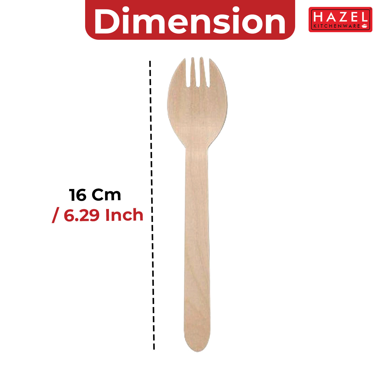 HAZEL Disposable Spork 16 cm, Spoon & Fork Combo, Food-Grade, Ideal for Rice, Noodles & Snacks, Party & Catering Use, Pack of 100