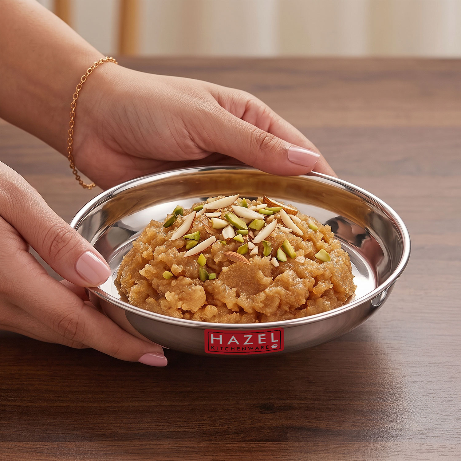HAZEL Stainless Steel Plates Set | Small Steel Plates For Snacks | Breakfast Plates, 300 ML, Set of 3