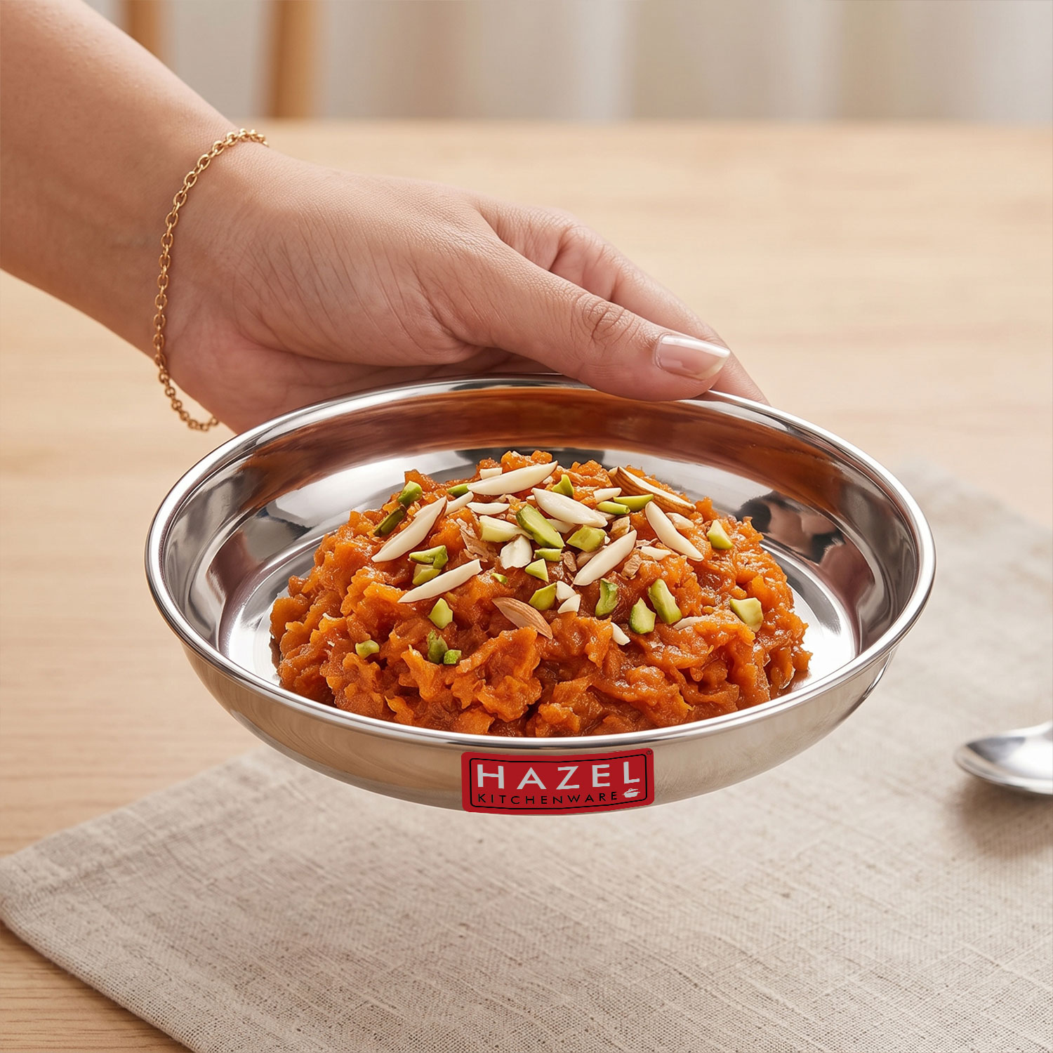 HAZEL Stainless Steel Plates Set | Small Steel Plates For Snacks | Breakfast Plates, 300 ML, Set of 4