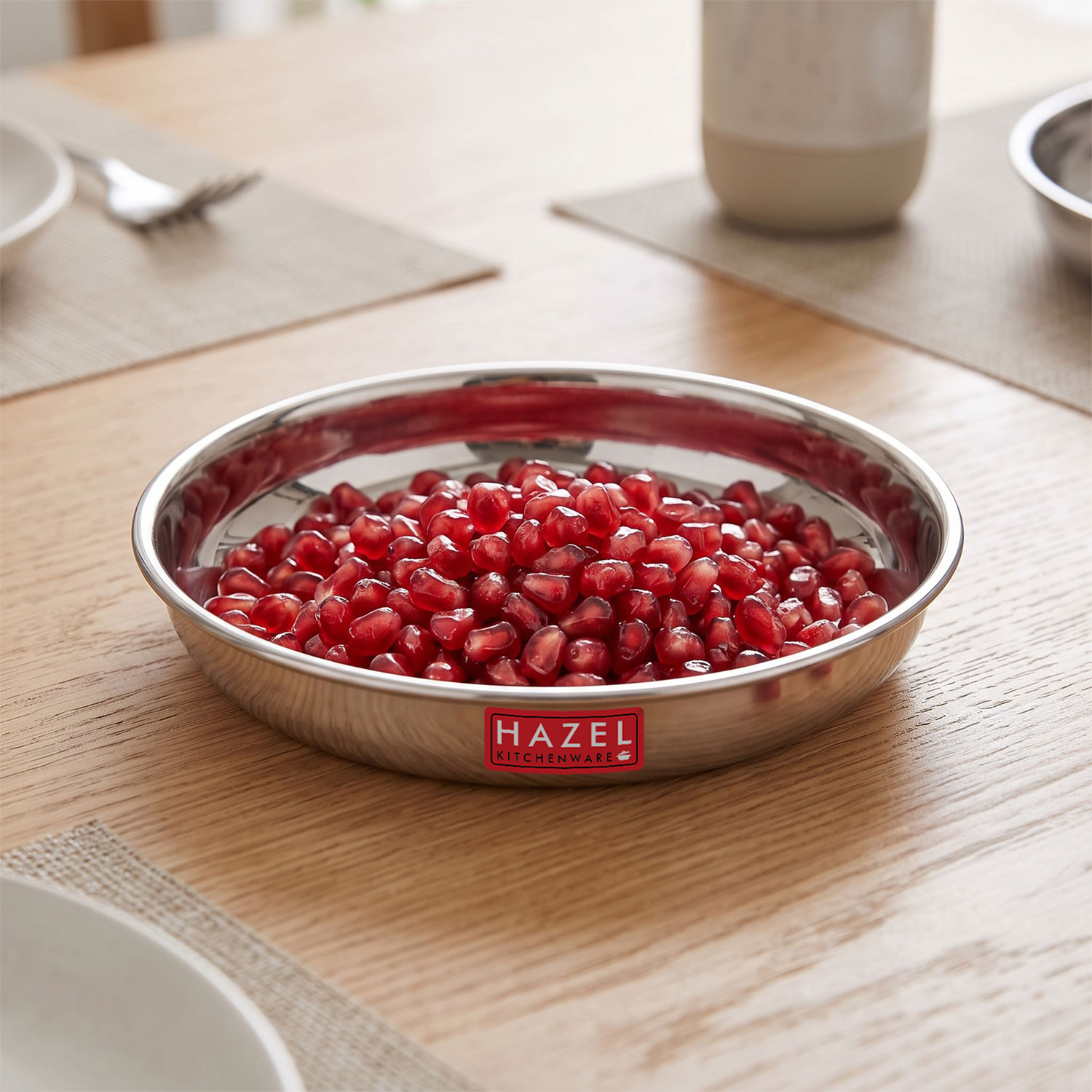 HAZEL Stainless Steel Plates Set | Small Steel Plates For Snacks | Breakfast Plates, 200 ML, Set of 1