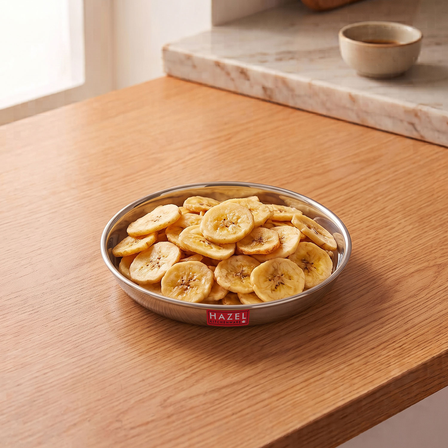 HAZEL Stainless Steel Plates Set | Small Steel Plates For Snacks | Breakfast Plates, 300 ML, Set of 1