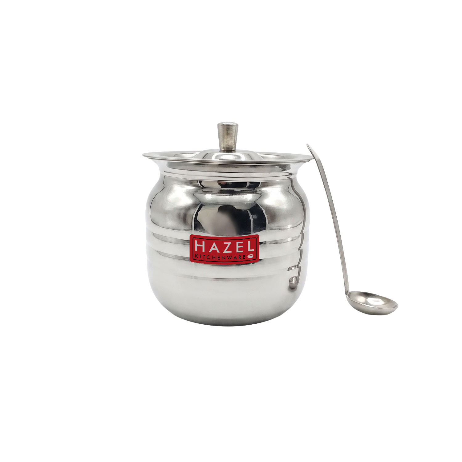 HAZEL Stainless Steel Supreme Hammered Finish Oil Ghee Pot, 450 ml, Silver
