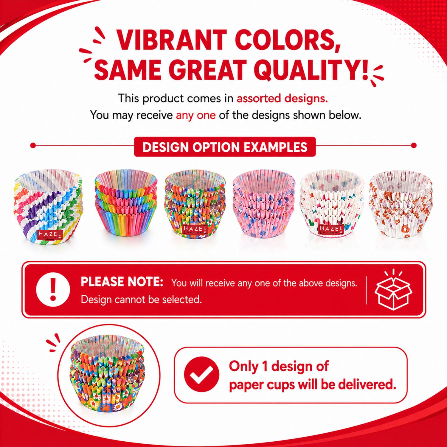HAZEL Paper cake muffin cup mould, 100 pcs