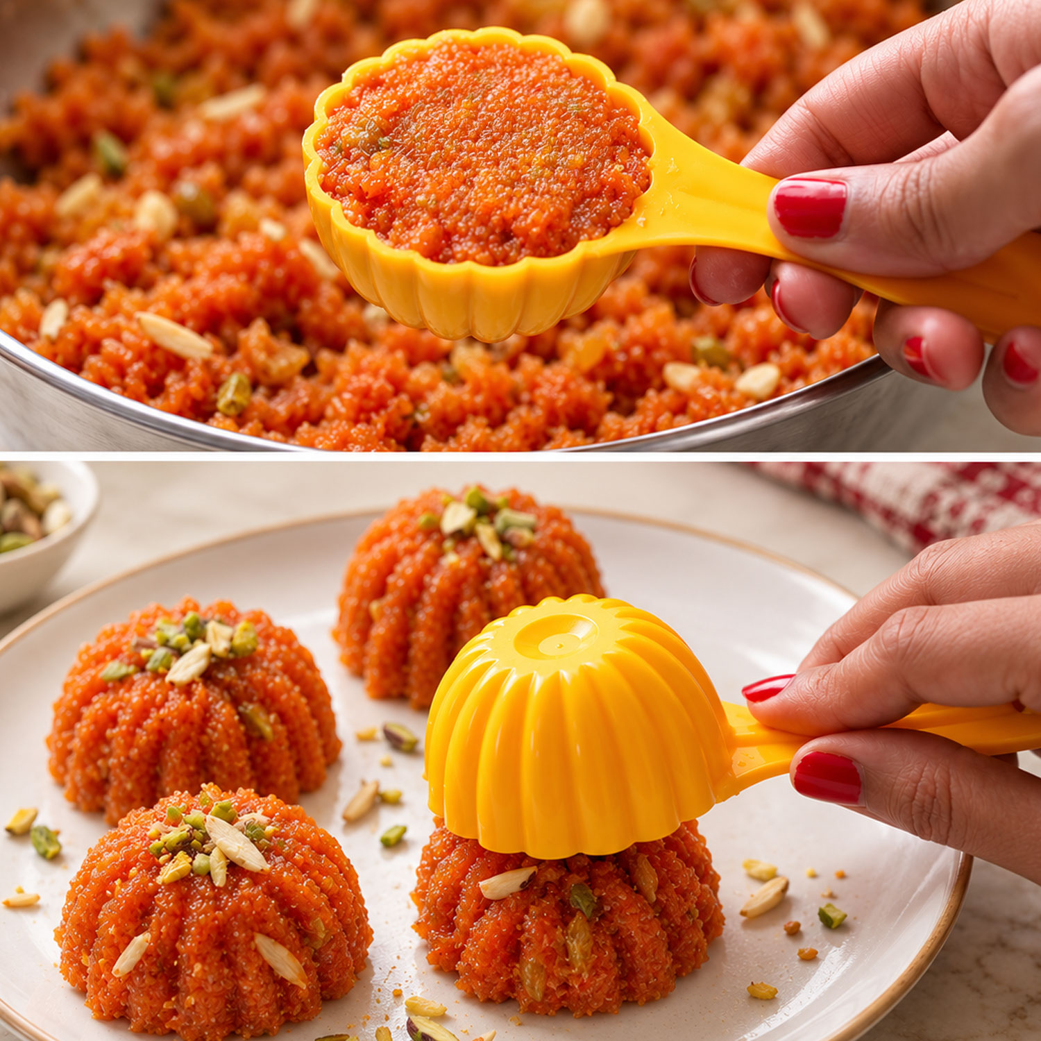 DS Prasad Mud Scoop / Prasad Offering Spoon / Prasad Vitaran / Prasad Mould