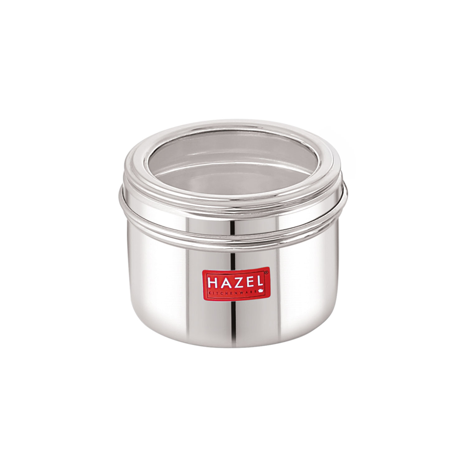 HAZEL Masala Box for Kitchen with Airtight Lid | Stainless Steel Top See Through Storage Containers for Kitchen Air tight, 500 ML