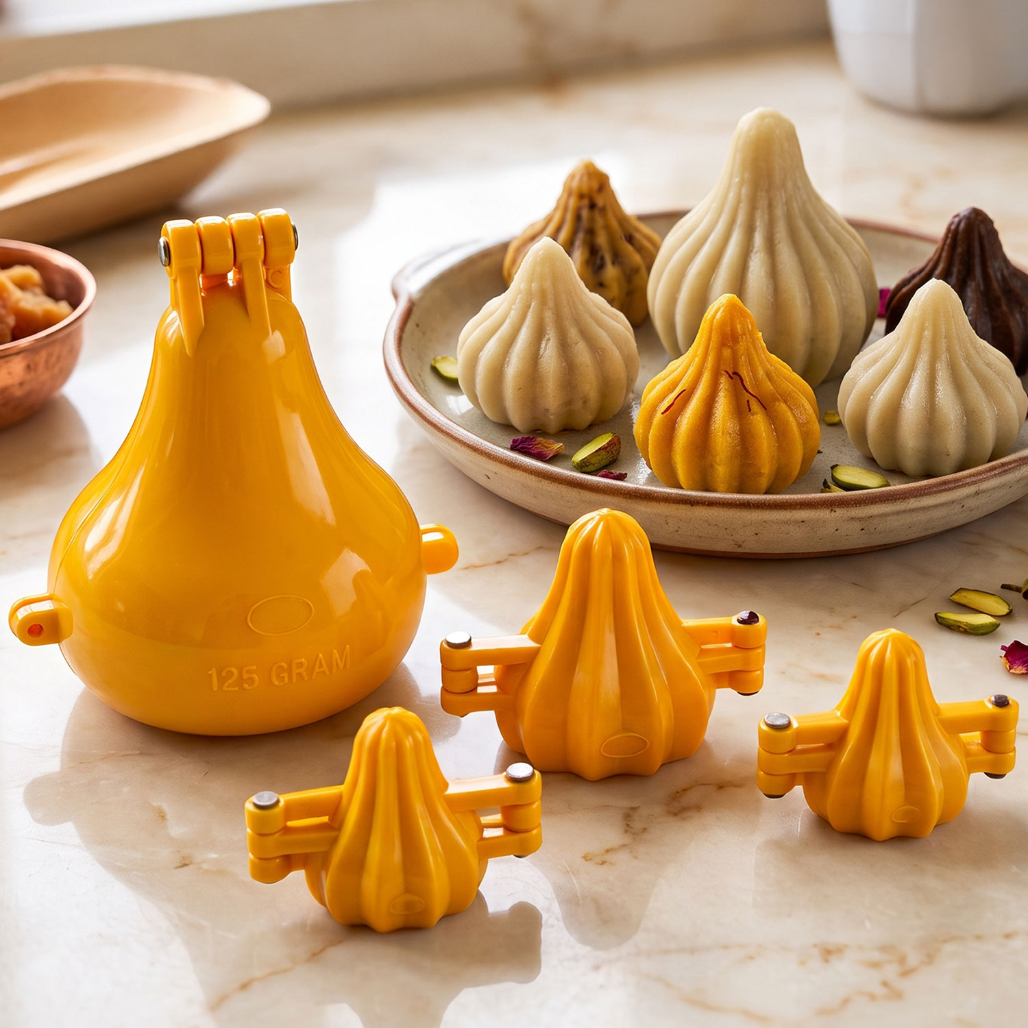 DS Ganpati Plastic Modak Sweet Mithai Chocolate Sancha Mould 4 Size Combo