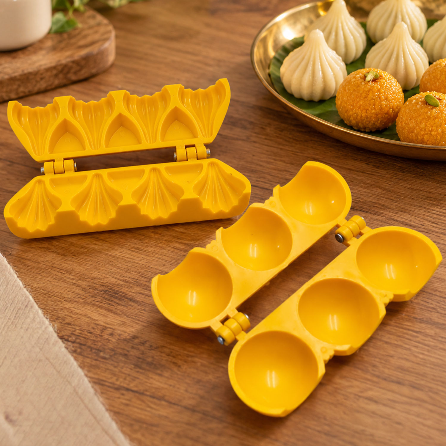 DS Ganpati Sweet Mithai Chocolate Sancha Modak Patti Mould with Ladoo Patti Mould, Plastic