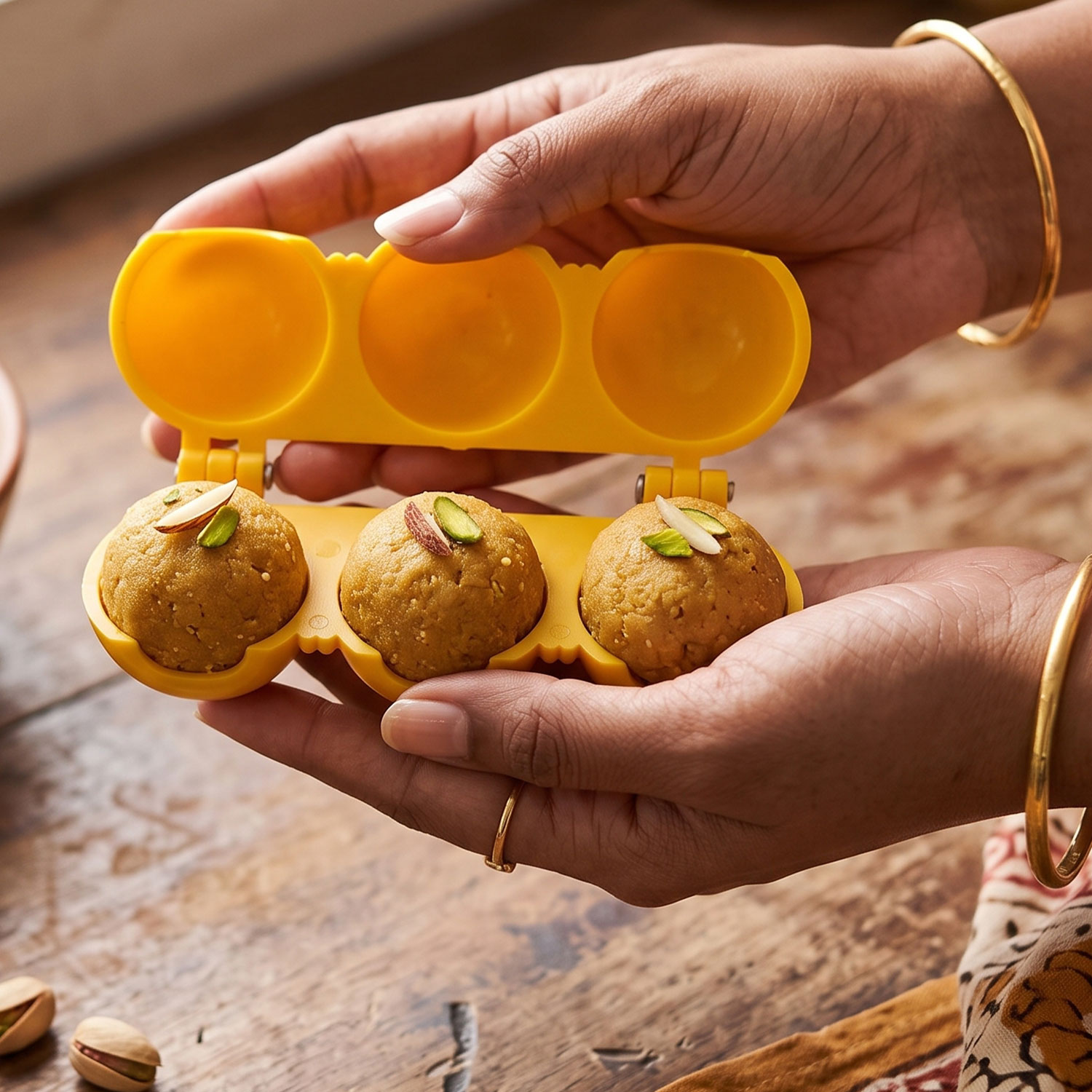 DS Ganpati Sweet Mithai Chocolate Sancha Modak Patti Mould with Ladoo Patti Mould, Plastic