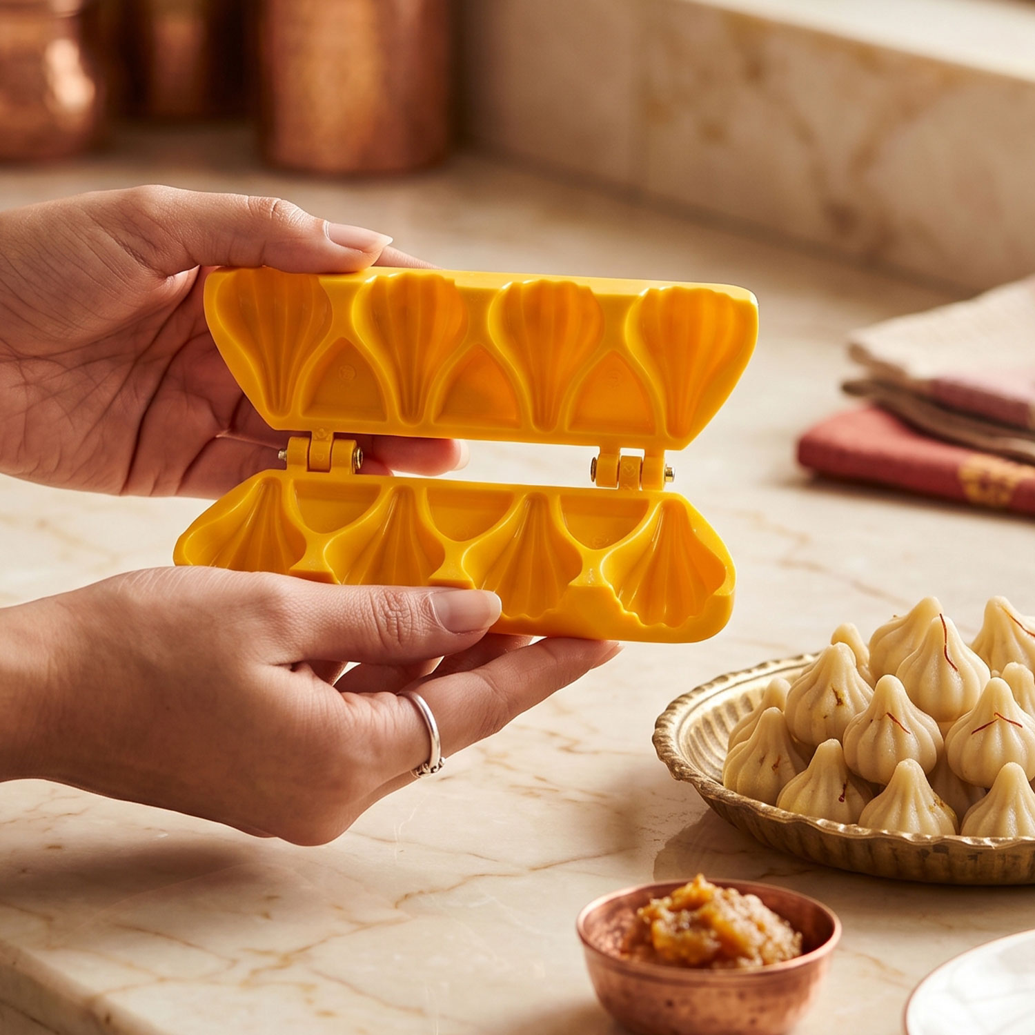 DS Ganpati Sweet Mithai Chocolate Sancha Modak Patti Mould with Ladoo Patti Mould, Plastic