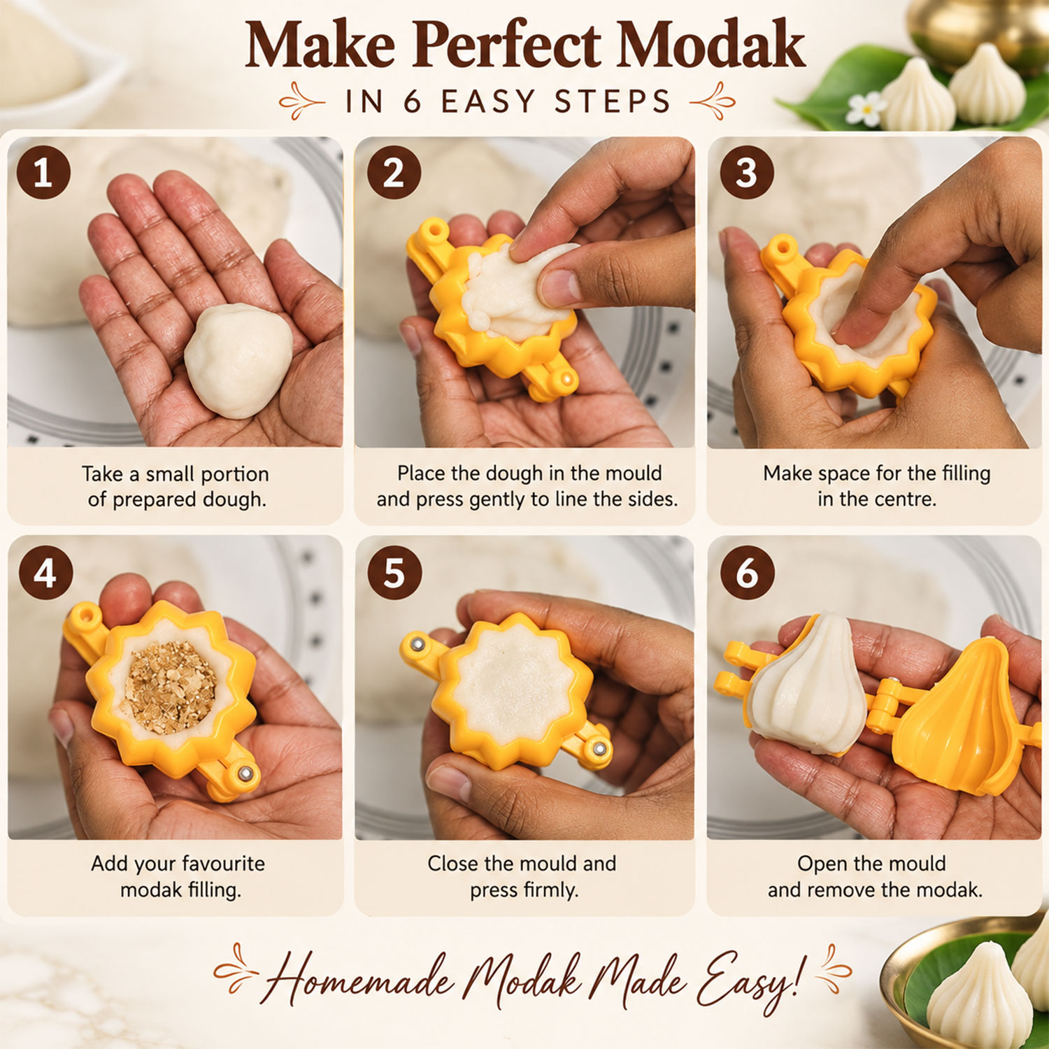 DS Ganpati Modak Sweet Mithai Chocolate Sancha Mould Combo with Strip Mould, Plastic