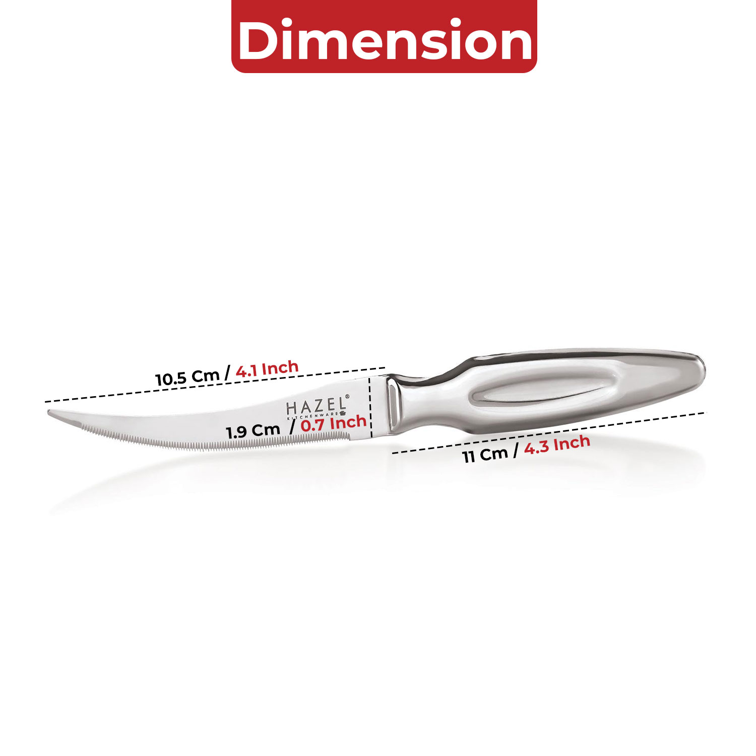 HAZEL Stainless Steel Tomato Knife for Kitchen