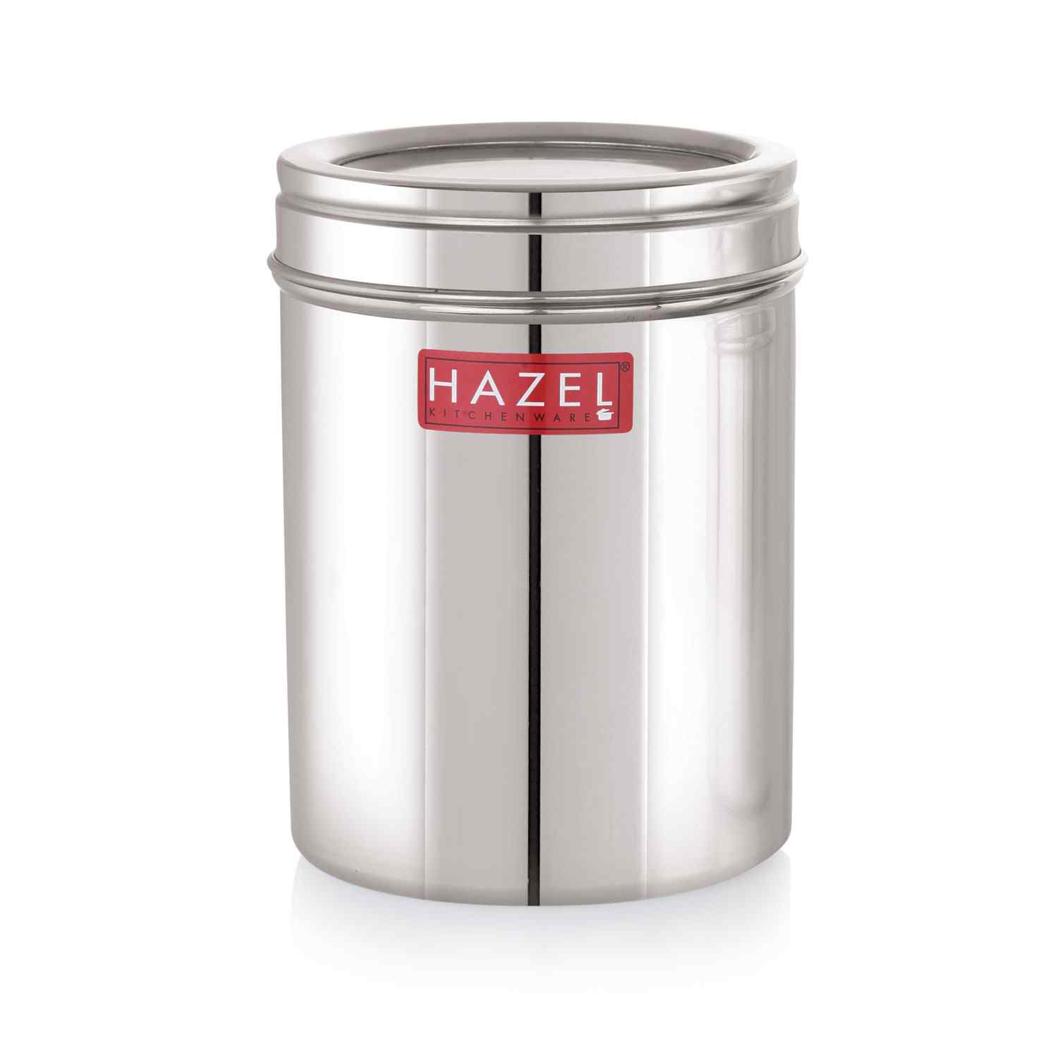 HAZEL Stainless Steel Kitchen Container with Transparent Lid | Top See Through Kitchen Container Set with Matt Finish | Multipurpose Container for Kitchen Storage, 1600 ML