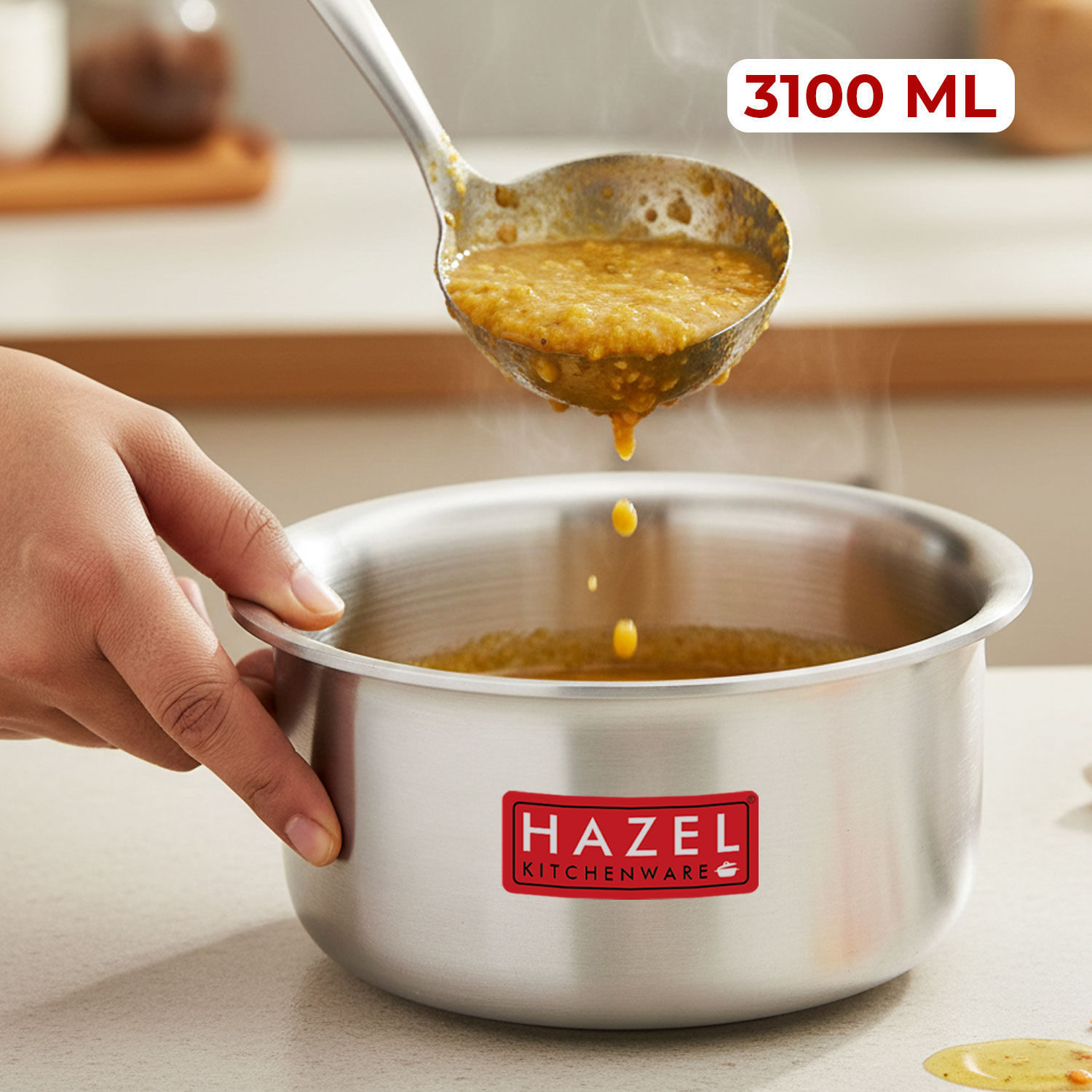 HAZEL Aluminium Tope (3100 ML, 1pc) Silver