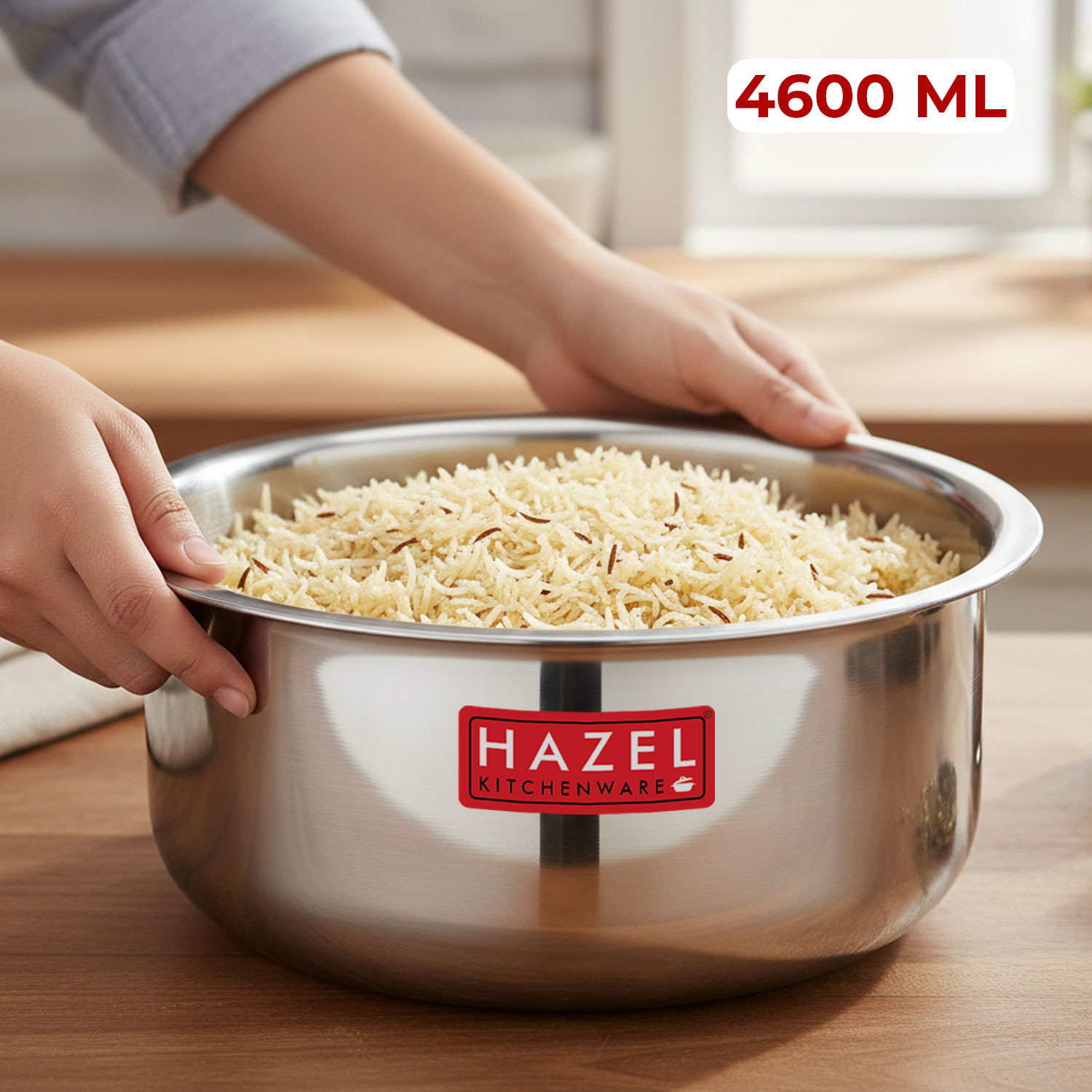 HAZEL Triply Stainless Steel Induction Bottom Tope, 4.6 Litre, 23 cm