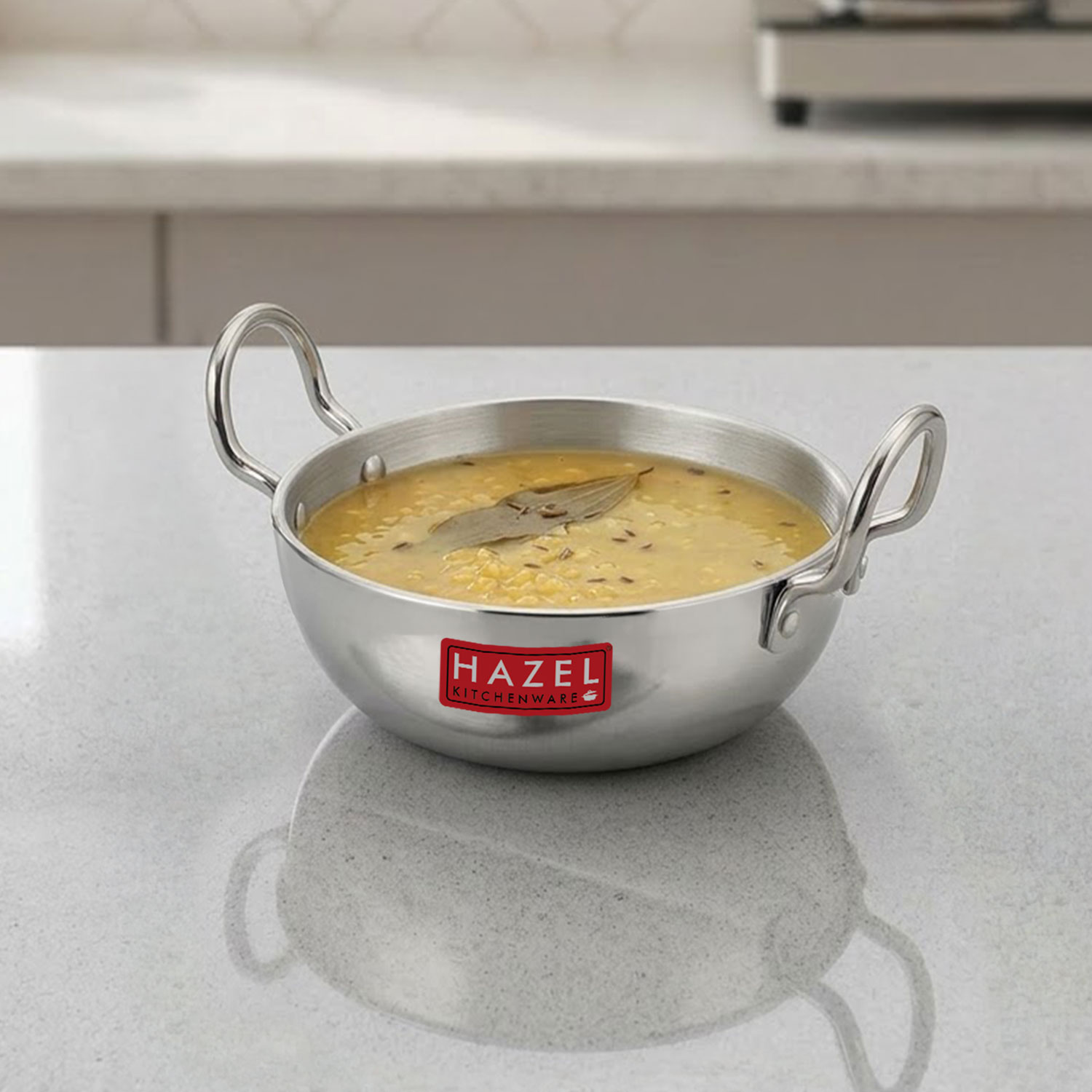 HAZEL 4mm Aluminium Kadhai with Handle | Aluminium Small Kadai