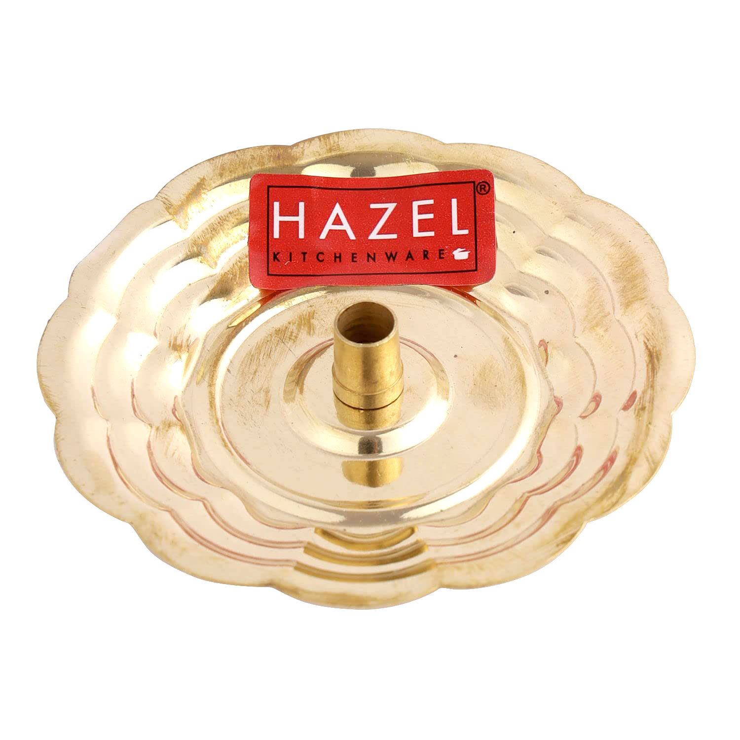 HAZEL Dhoop Stand For Puja | Brass Dhoop Batti Holder | Incense Stick Stand with Ash Catcher For Pooja | Dhup Stick Stand (8 x 1.5 cm)