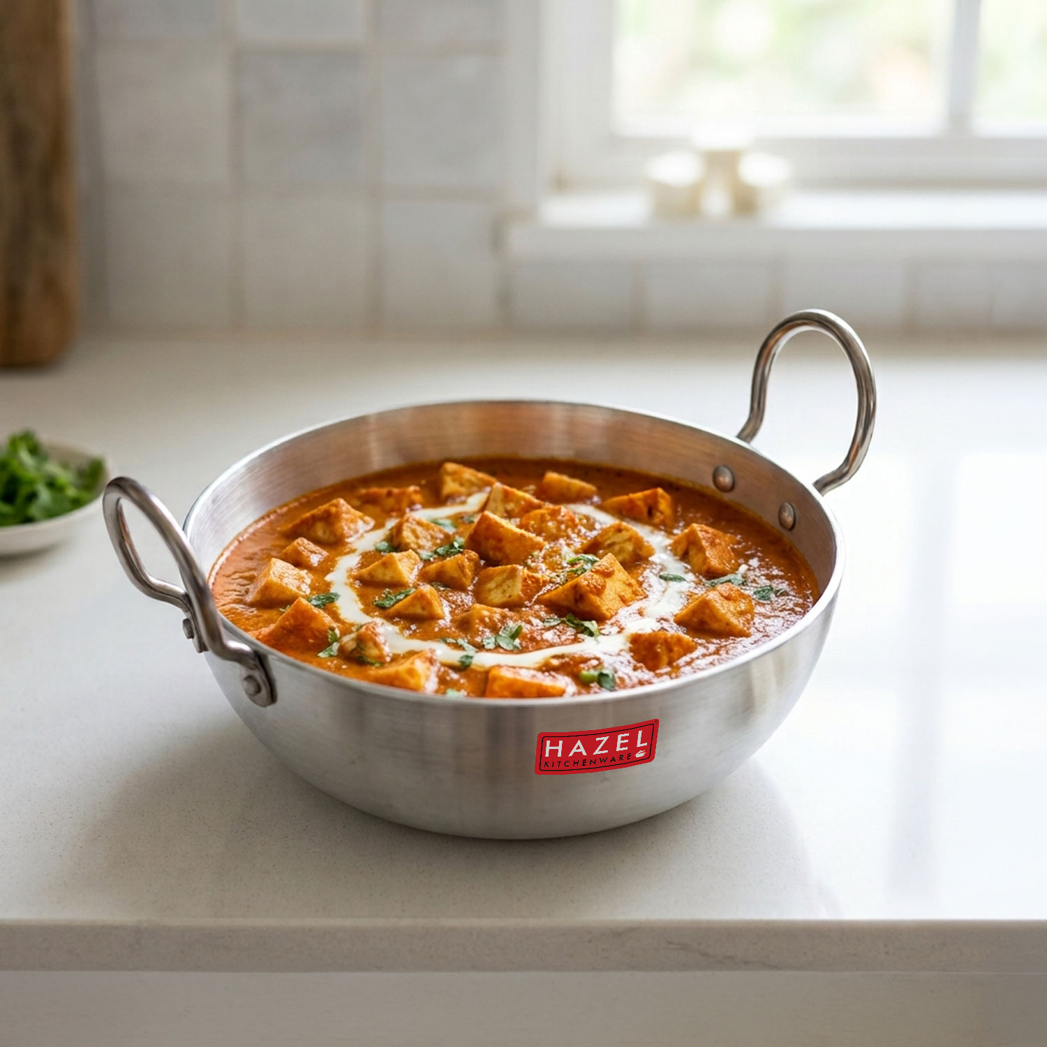 HAZEL 4mm Aluminium Kadhai with Handle | Aluminium Kadai Big Size