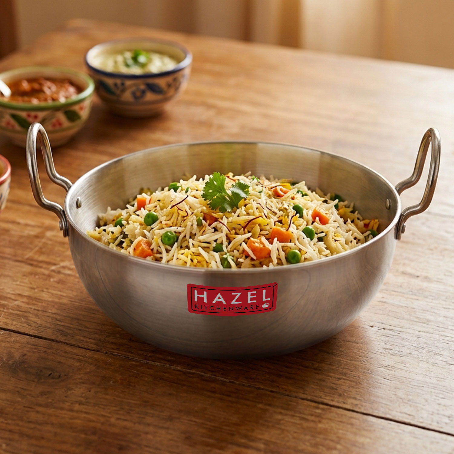 Hazel Aluminium Kadai for Cooking | 4 mm Kadhai Aluminium Big Size |Multipurpose Aluminium Kadai for Deep Frying, 6000 mL, Silver
