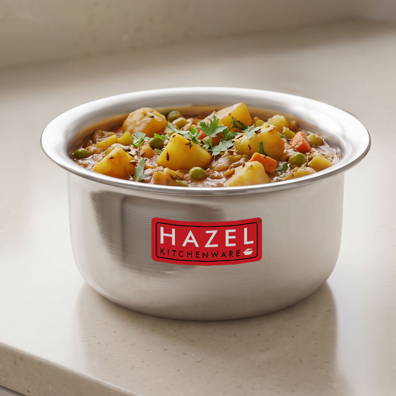 HAZEL Aluminium Tope (2000 ML, 1pc) Silver