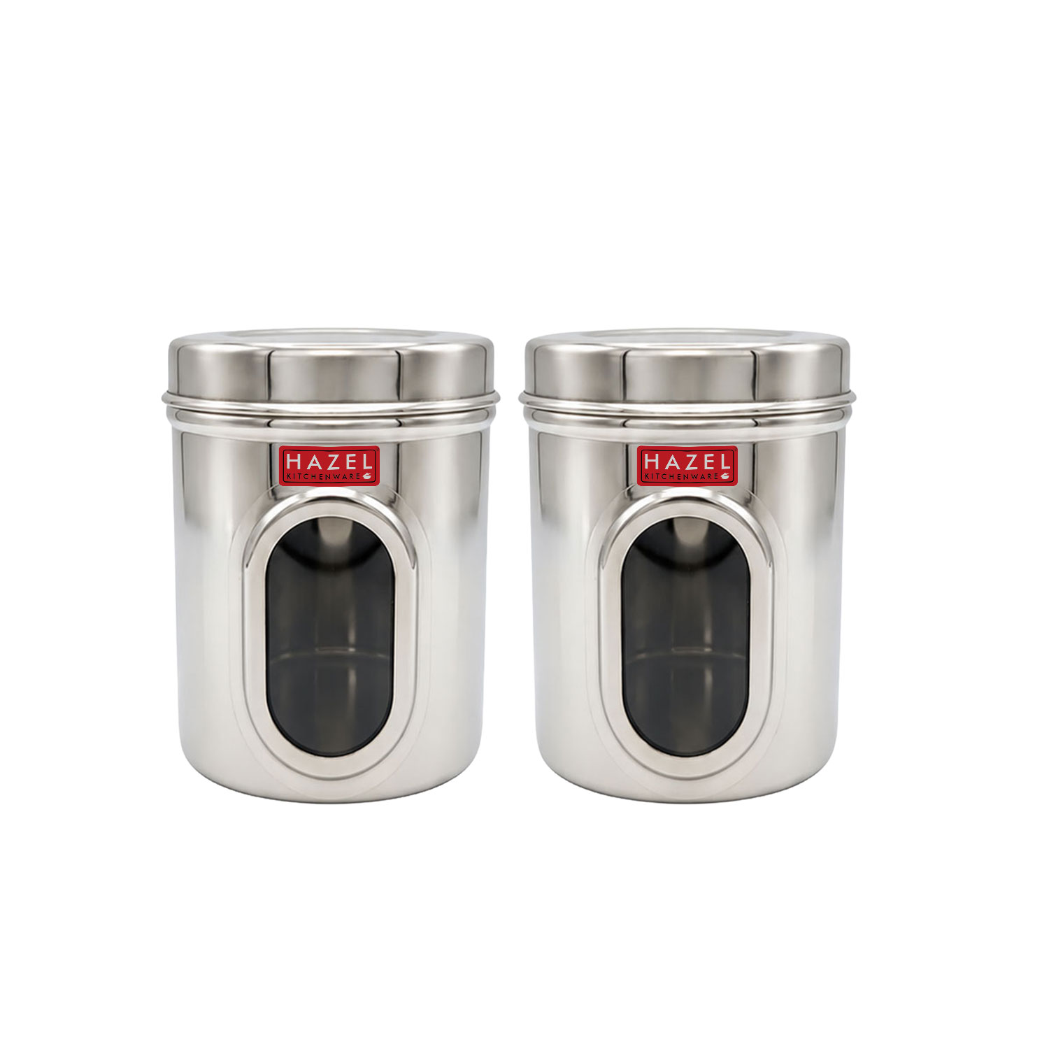 HAZEL Steel Kitchen Storage Containers | Tranparent Air Tight Containers for Storage, 1000 ML, Set of 2